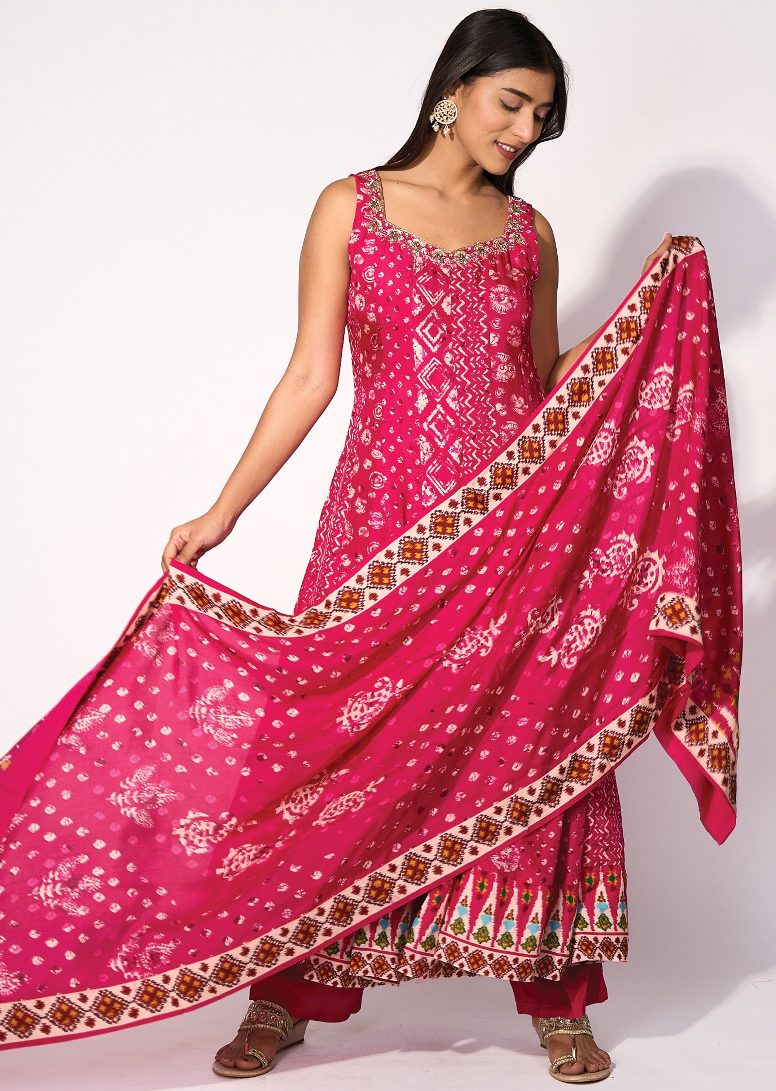 silk anarkali Set