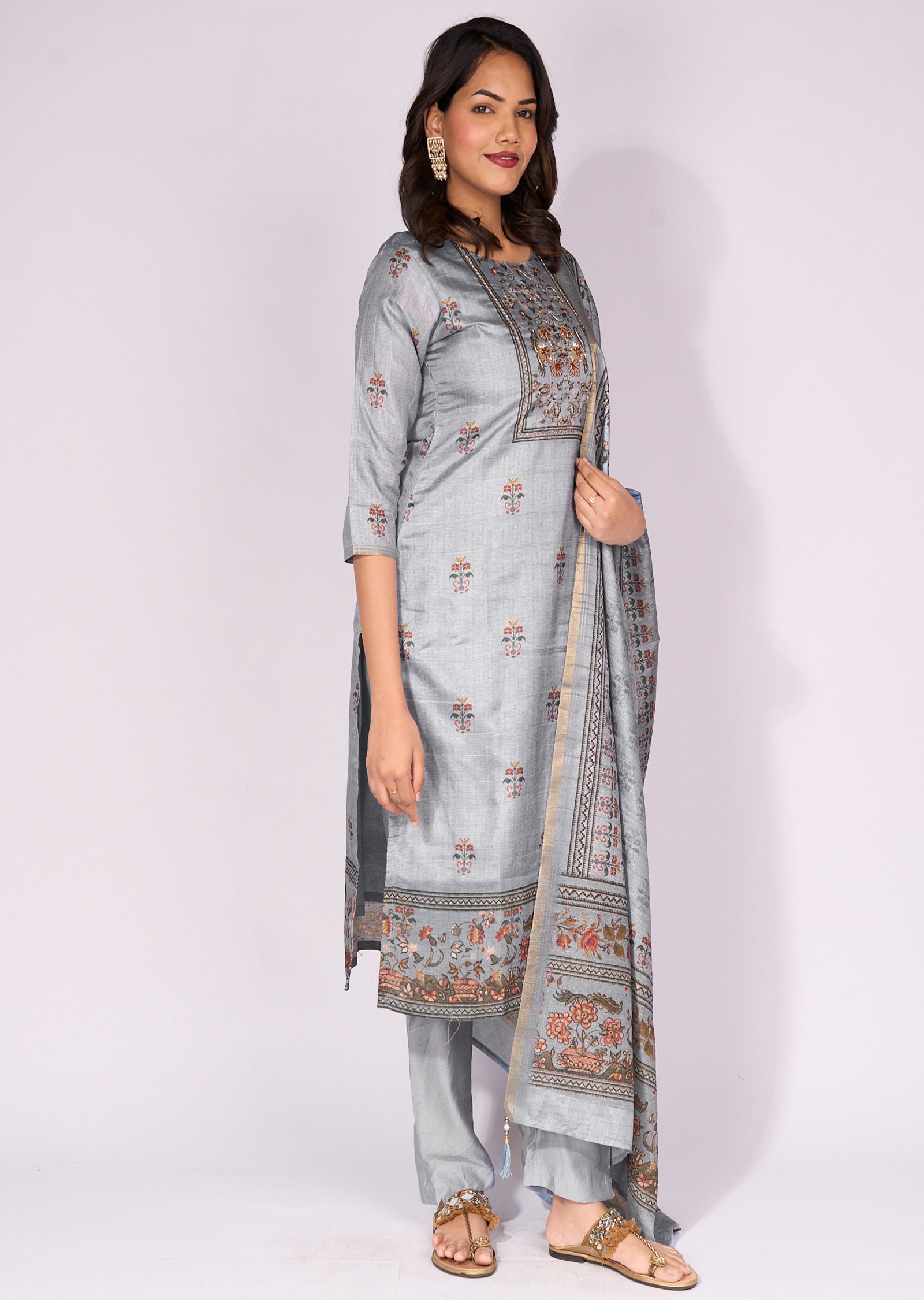Blue Tussar Straight cut Suit