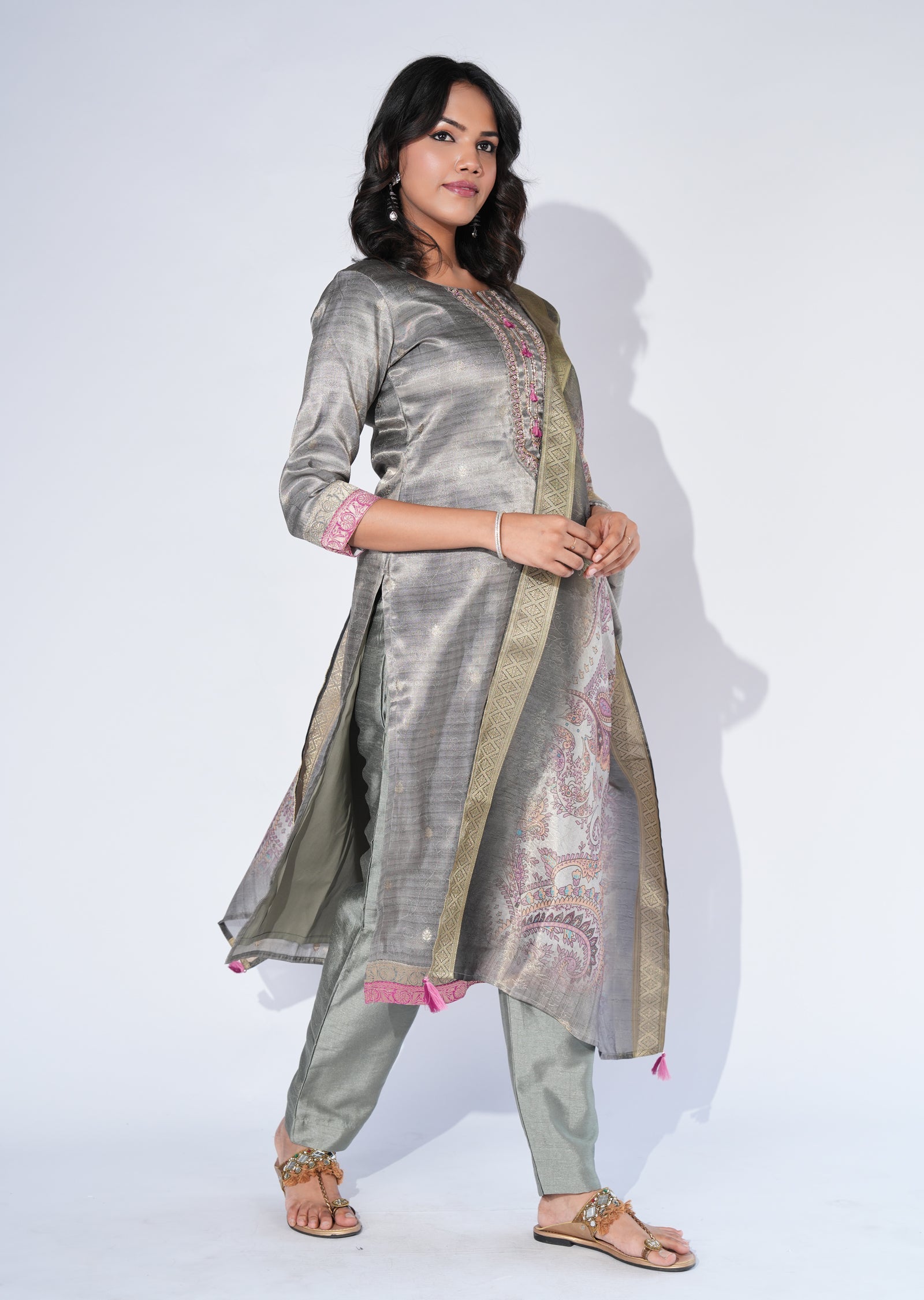 Blue Tissue Straight cut Suit