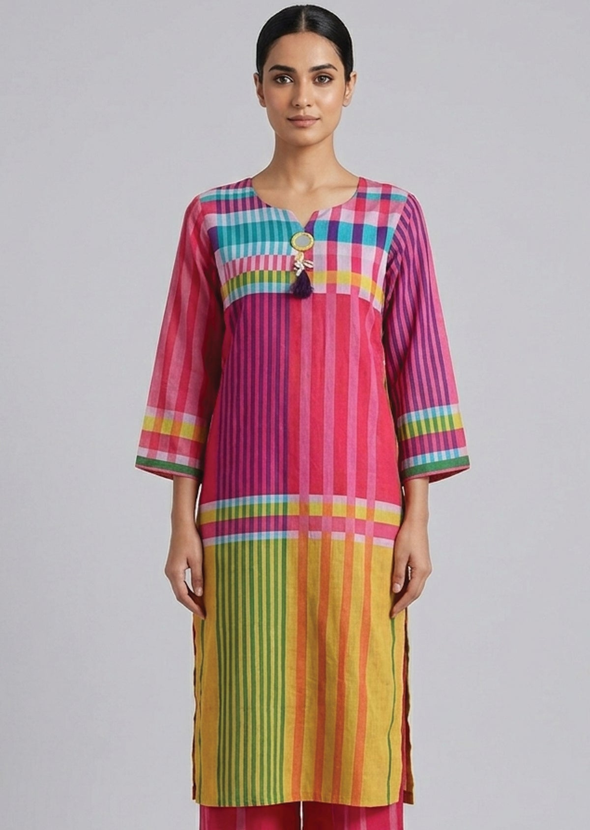 Multi Cotton Straight cut Kurti set