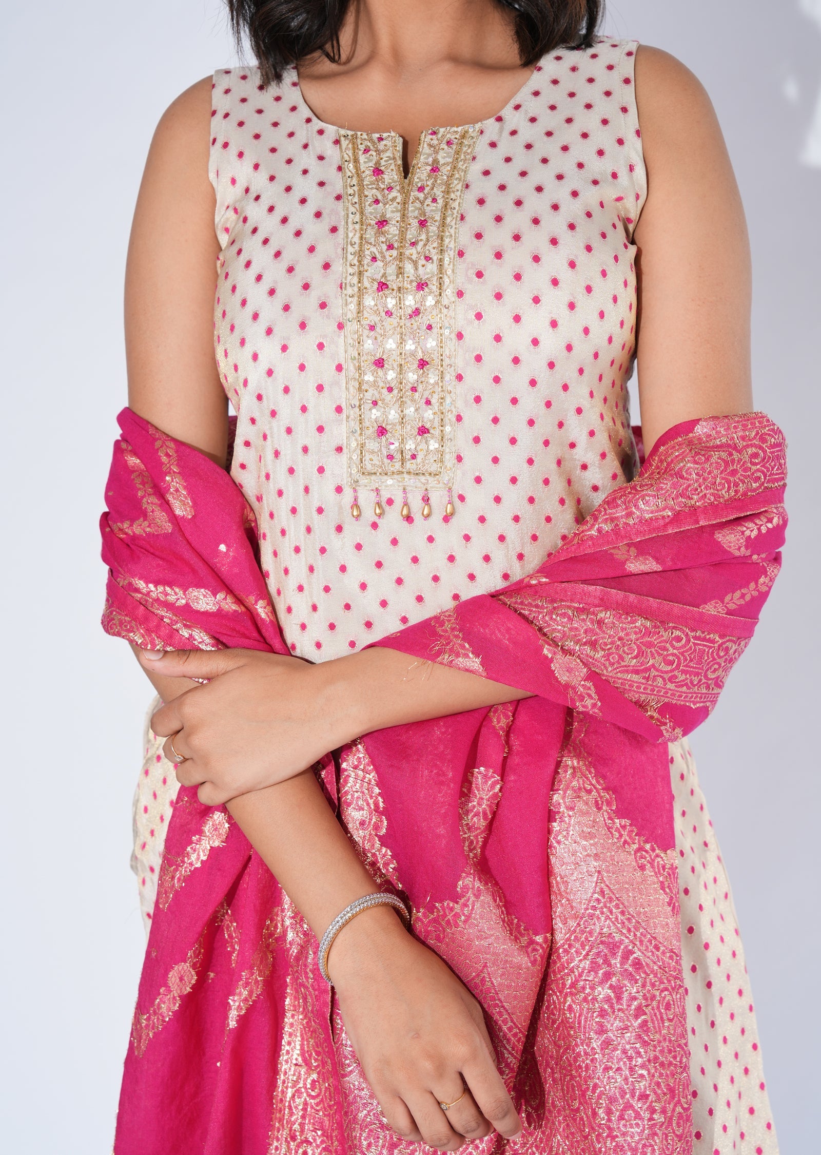 Pink Tissue Straight cut Suit