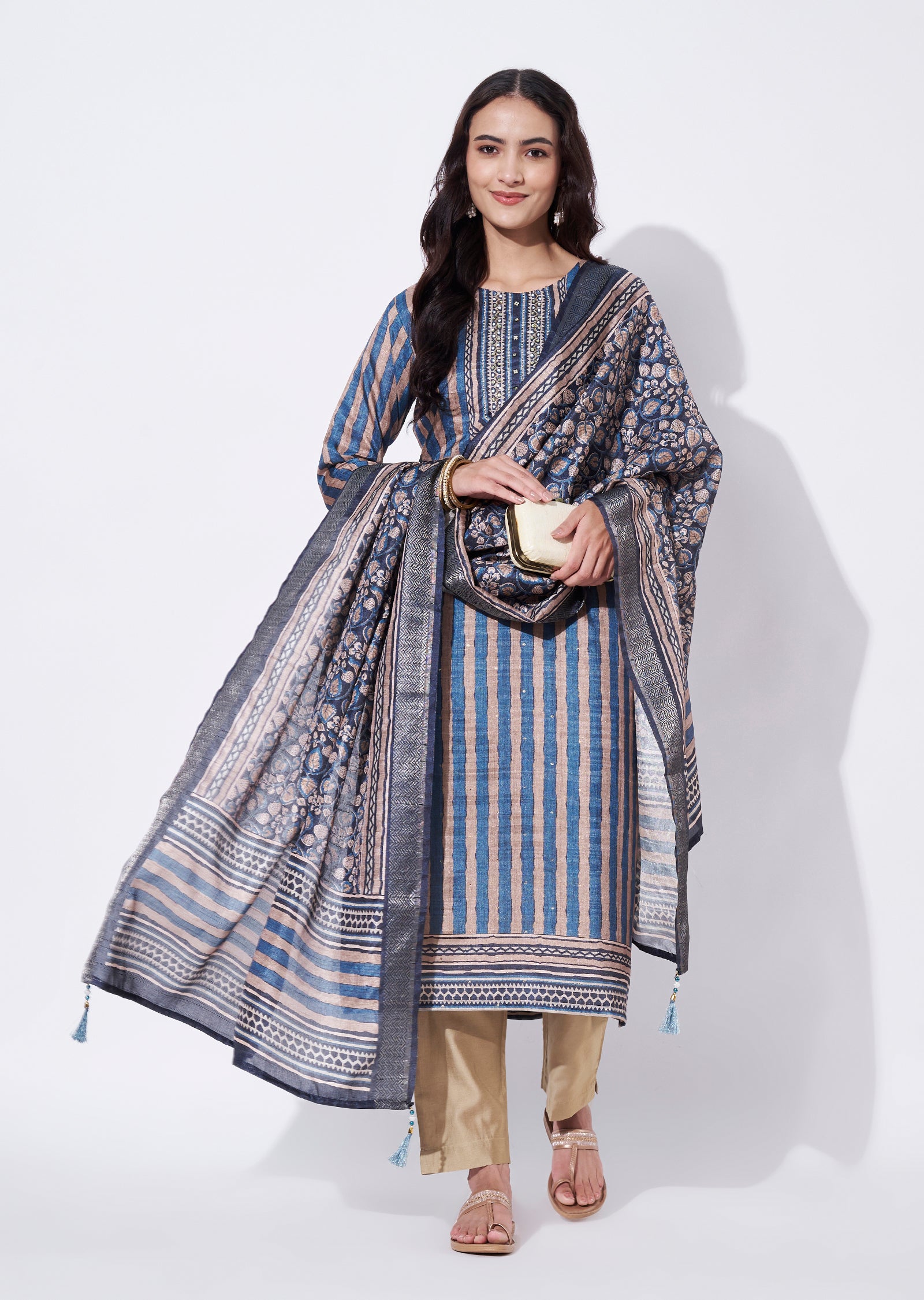 Grey Tussar Straight cut suit