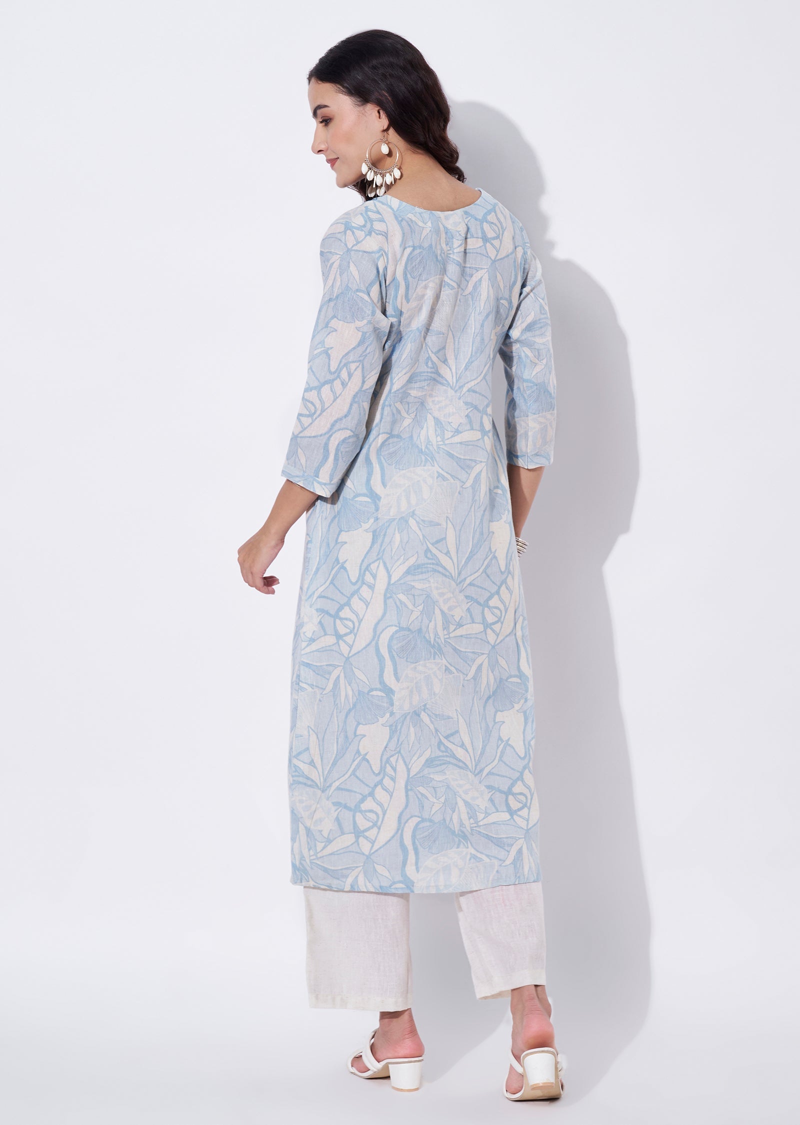 Blue Cotton Straight cut set