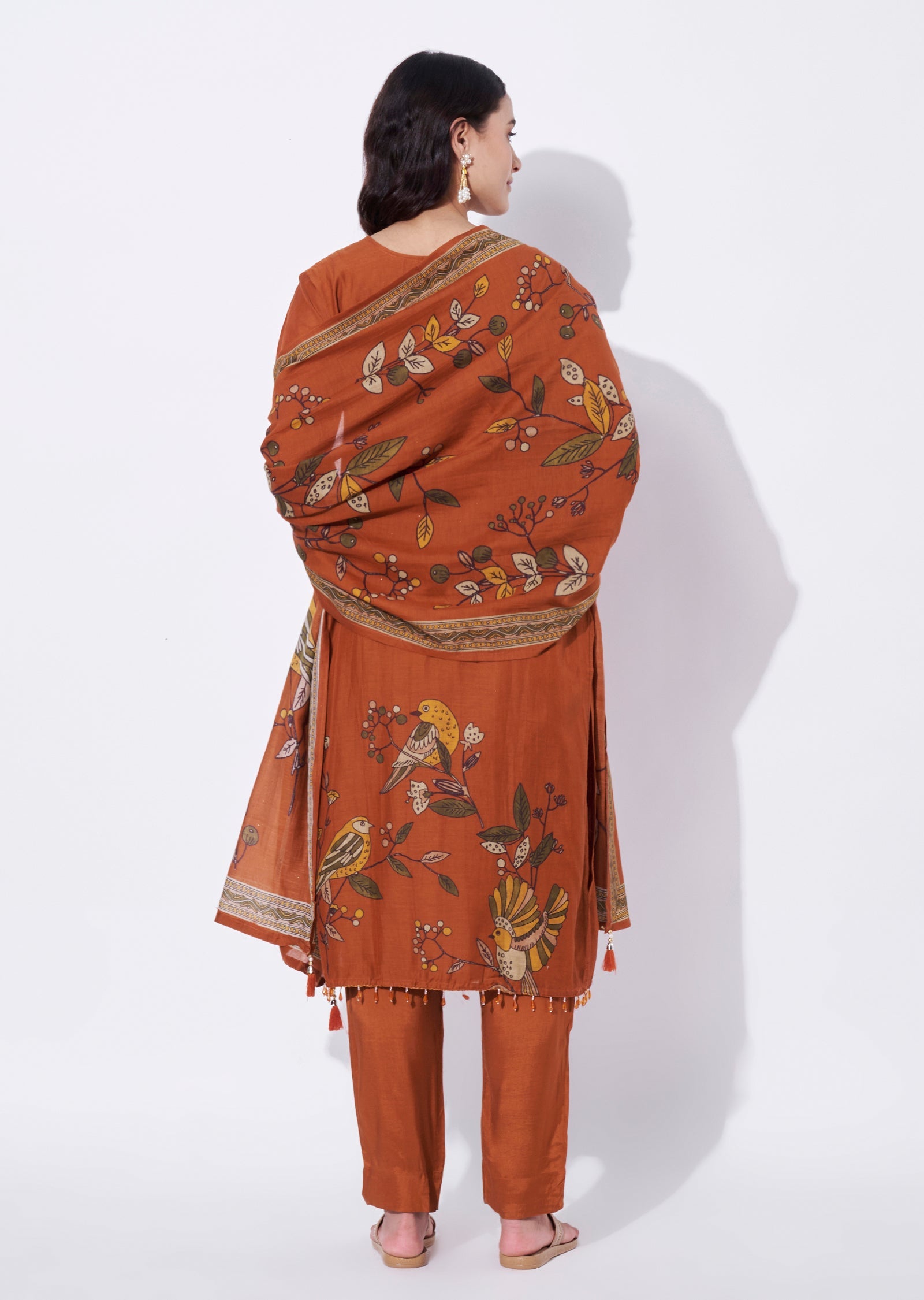 Rust Cotton Straight cut suit