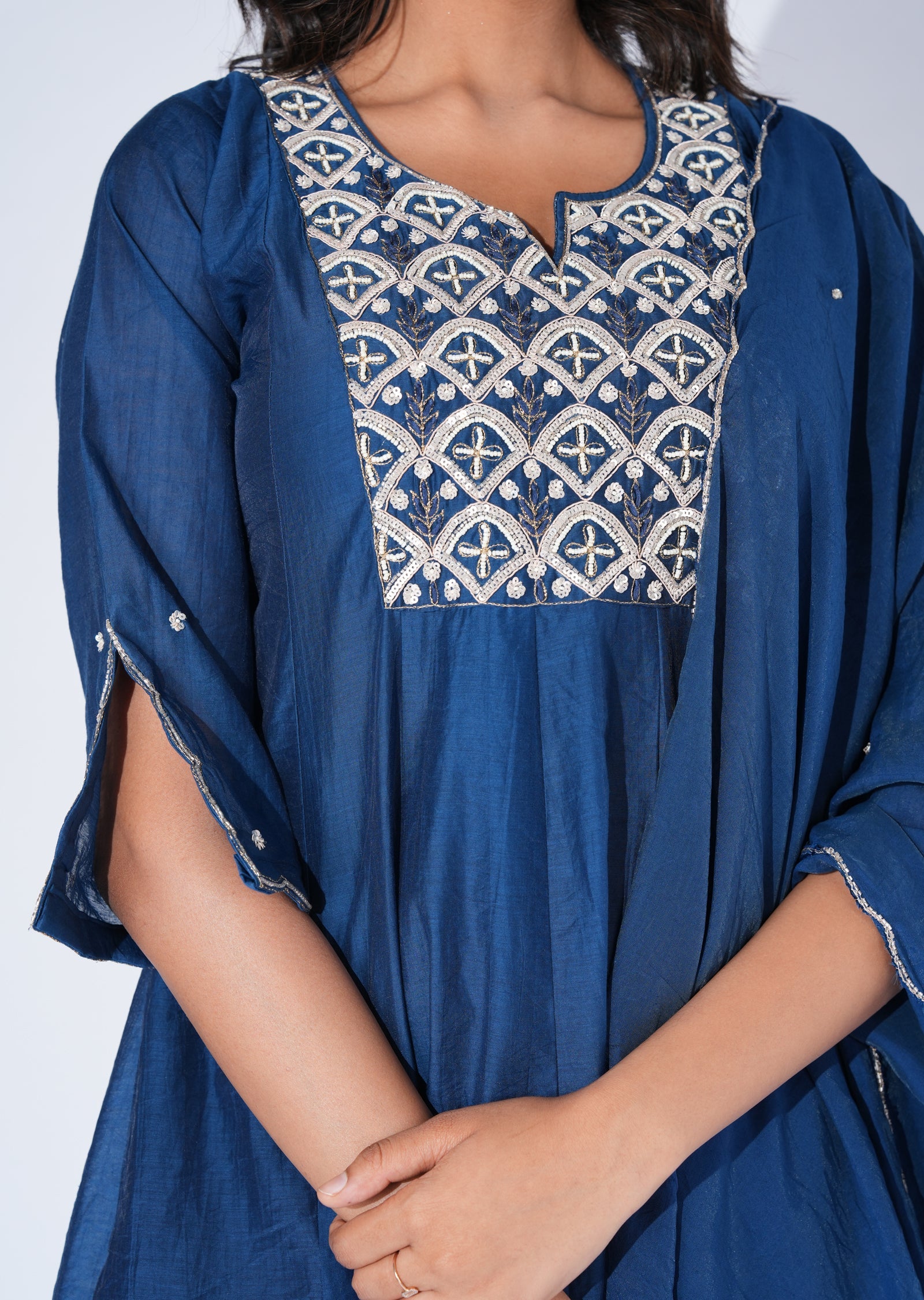 Blue Silk Anarkali Suit
