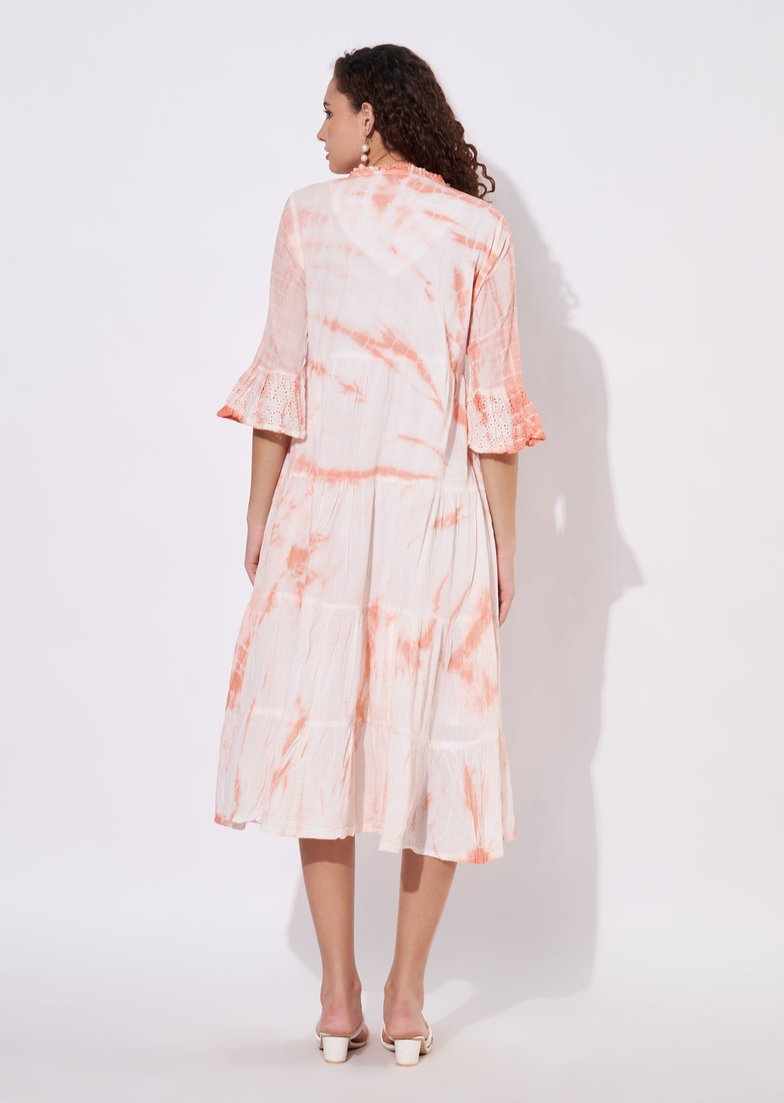 Coral Cotton Frock Kurti