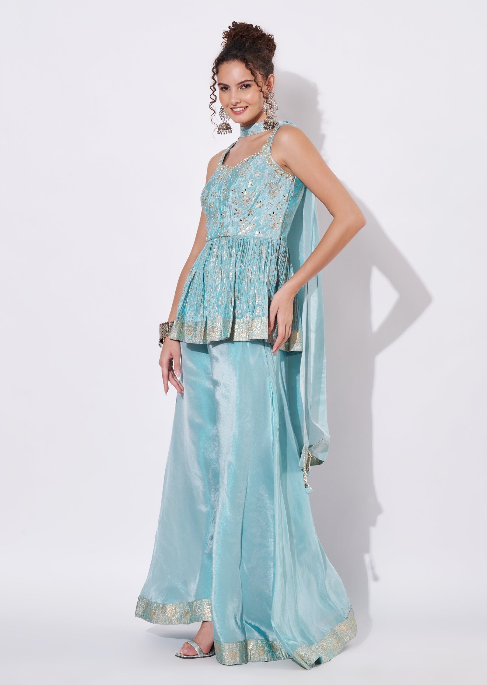 Blus Silk Sharara Set