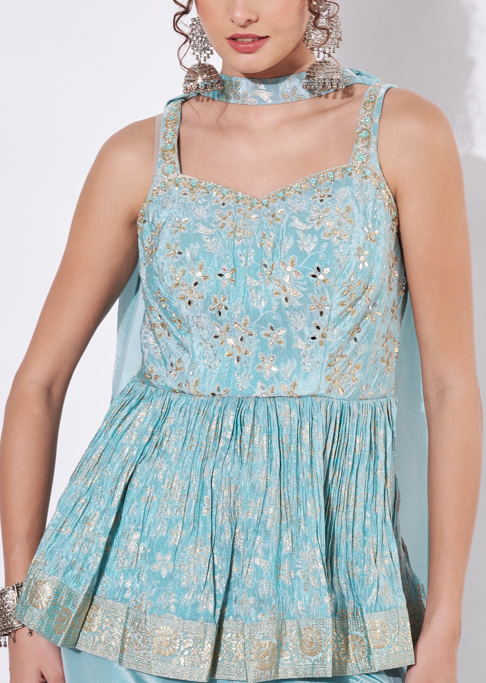 Blus Silk Sharara Set
