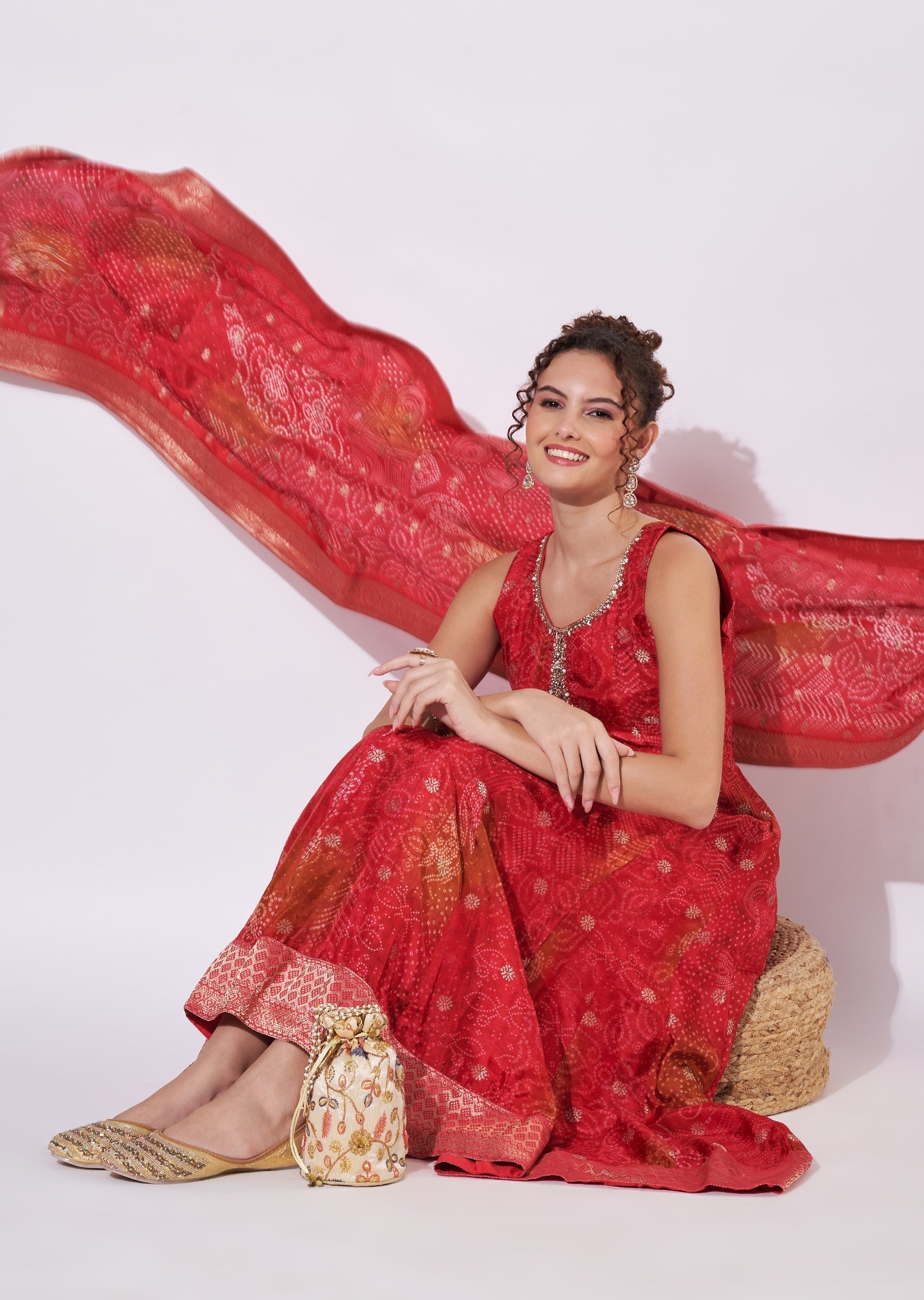 Pink Chinnon Anarkali Suit