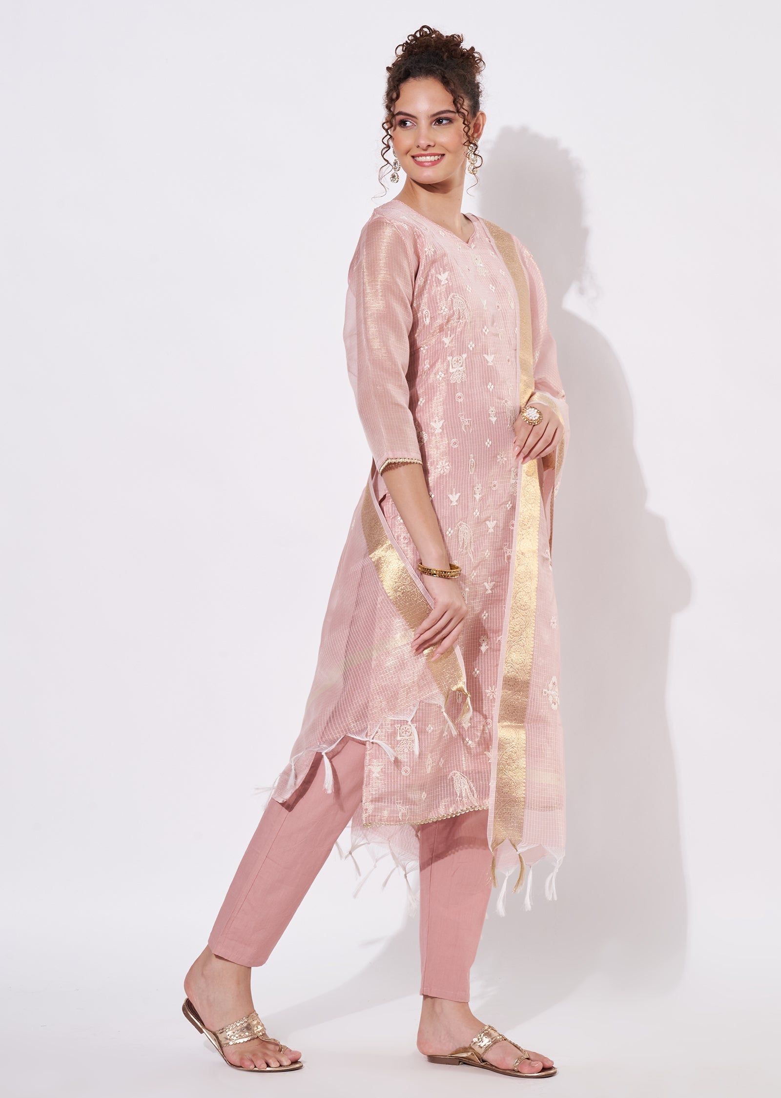 Peach Kota Straight cut Suit