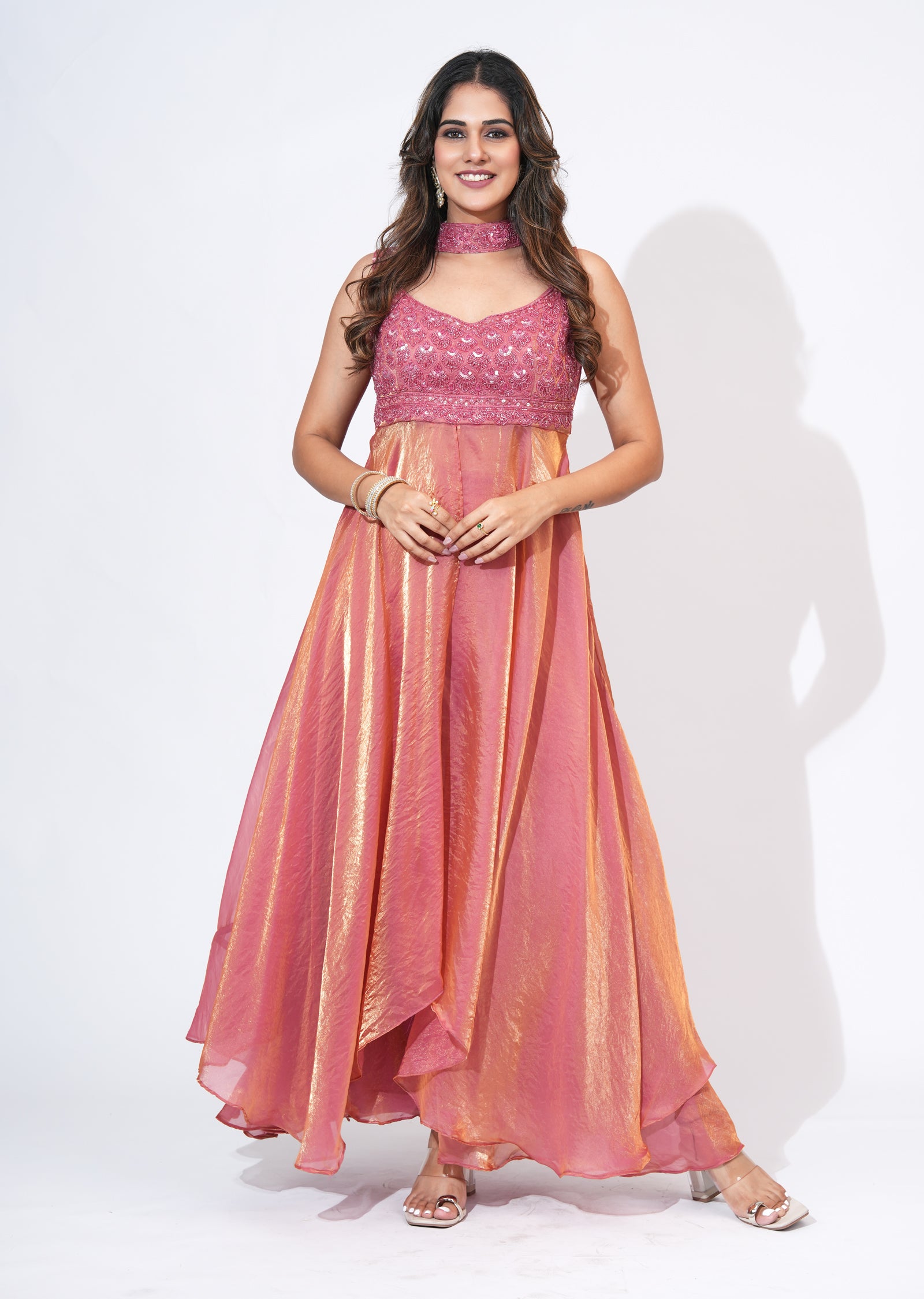 sachin and babi light blue dress SHEIN Dusty Pink Off the Shoulder Dress Size main image 1