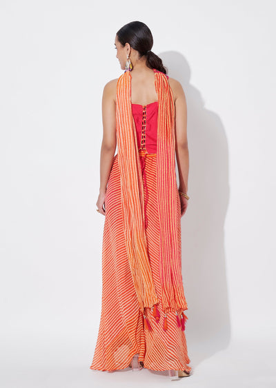 Pink Silk Indowestern set