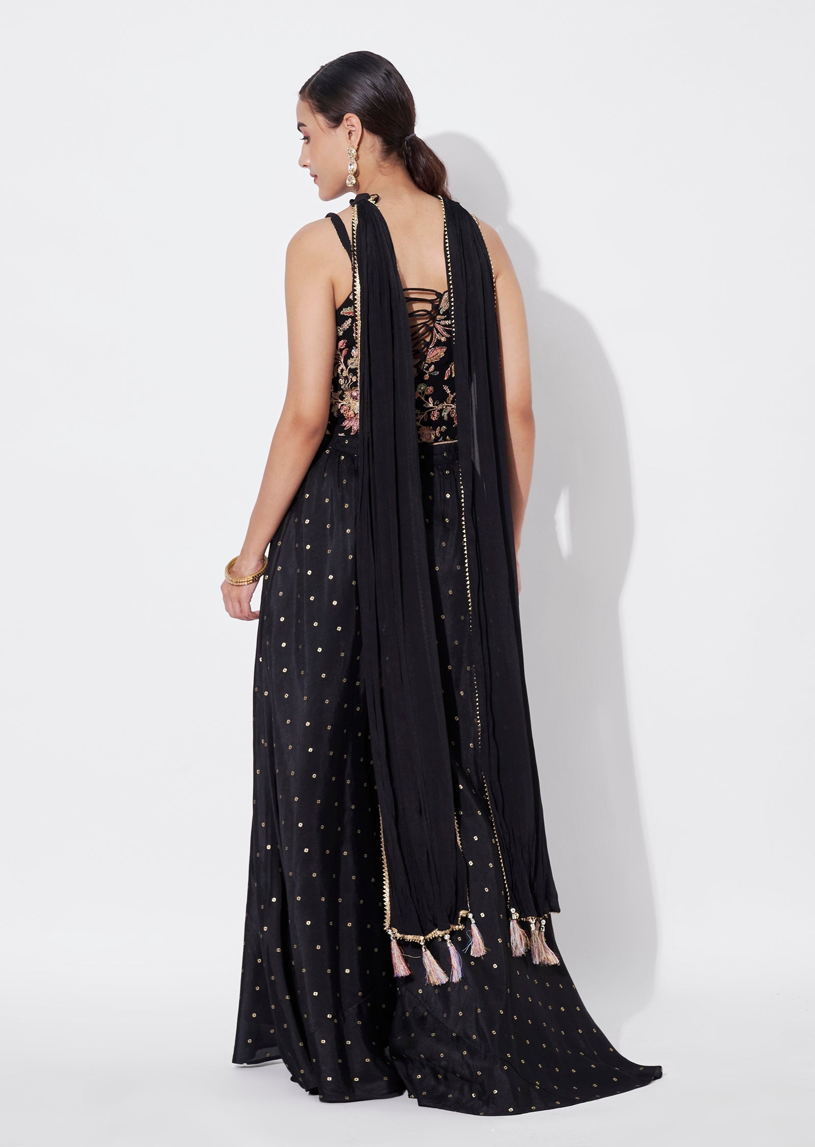 Black Silk Indowestern set