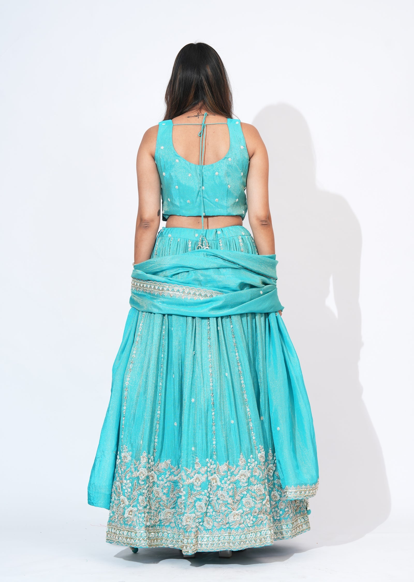 Blue Silk Lehenga Set