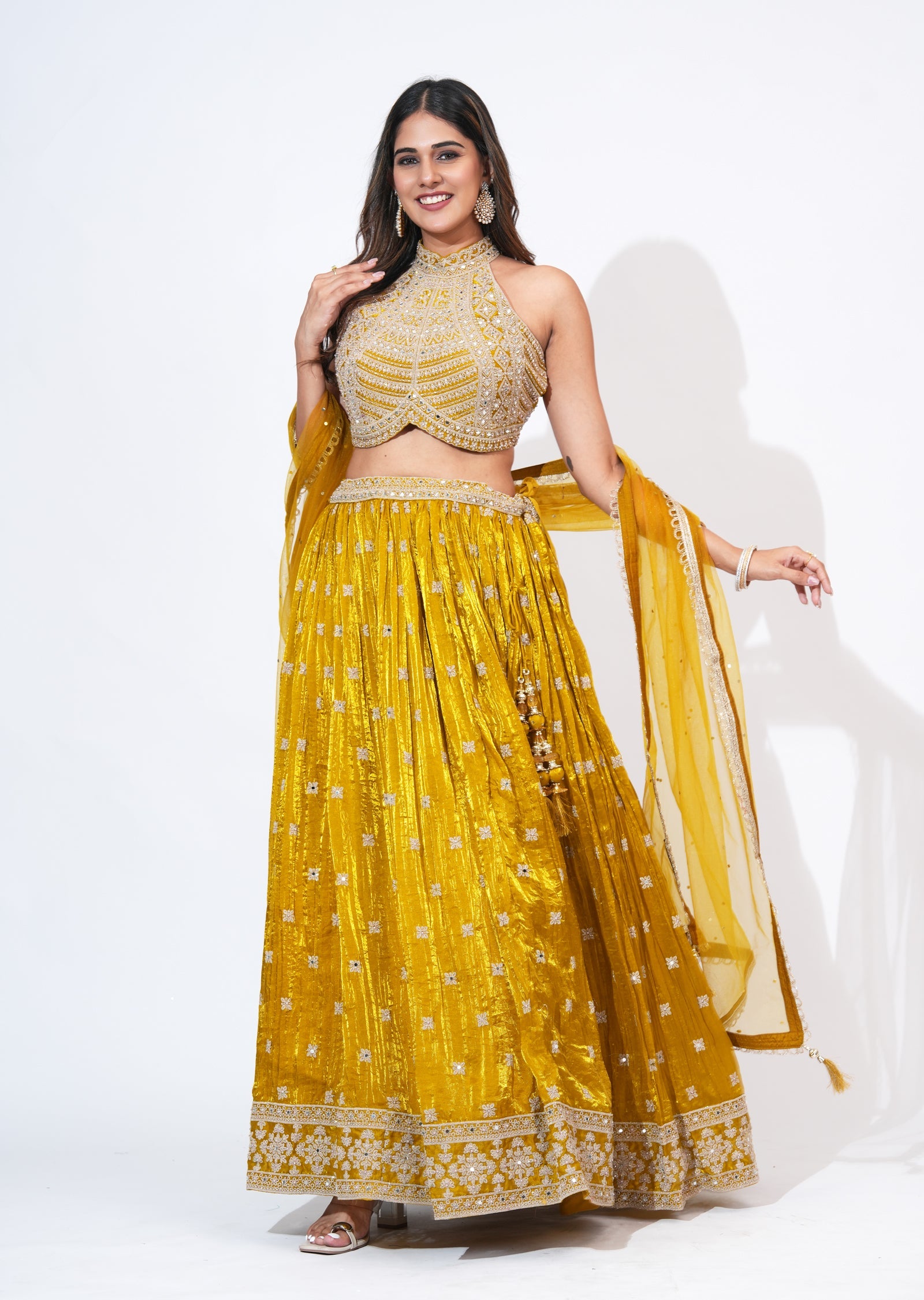 Mustard Lehenga Set