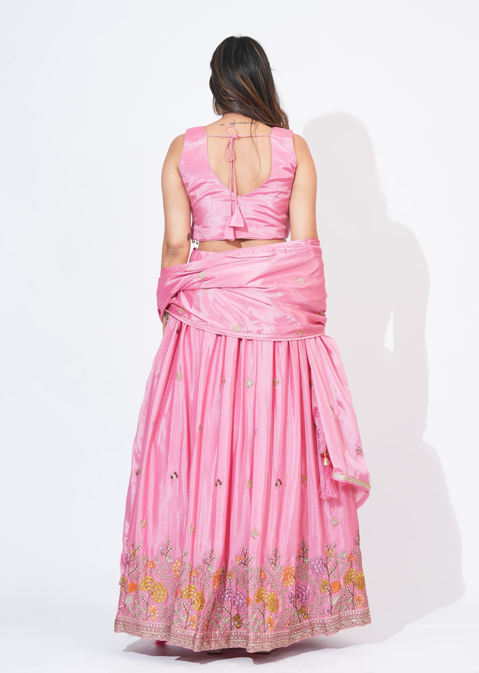 Light Pink Silk Lehenga Set