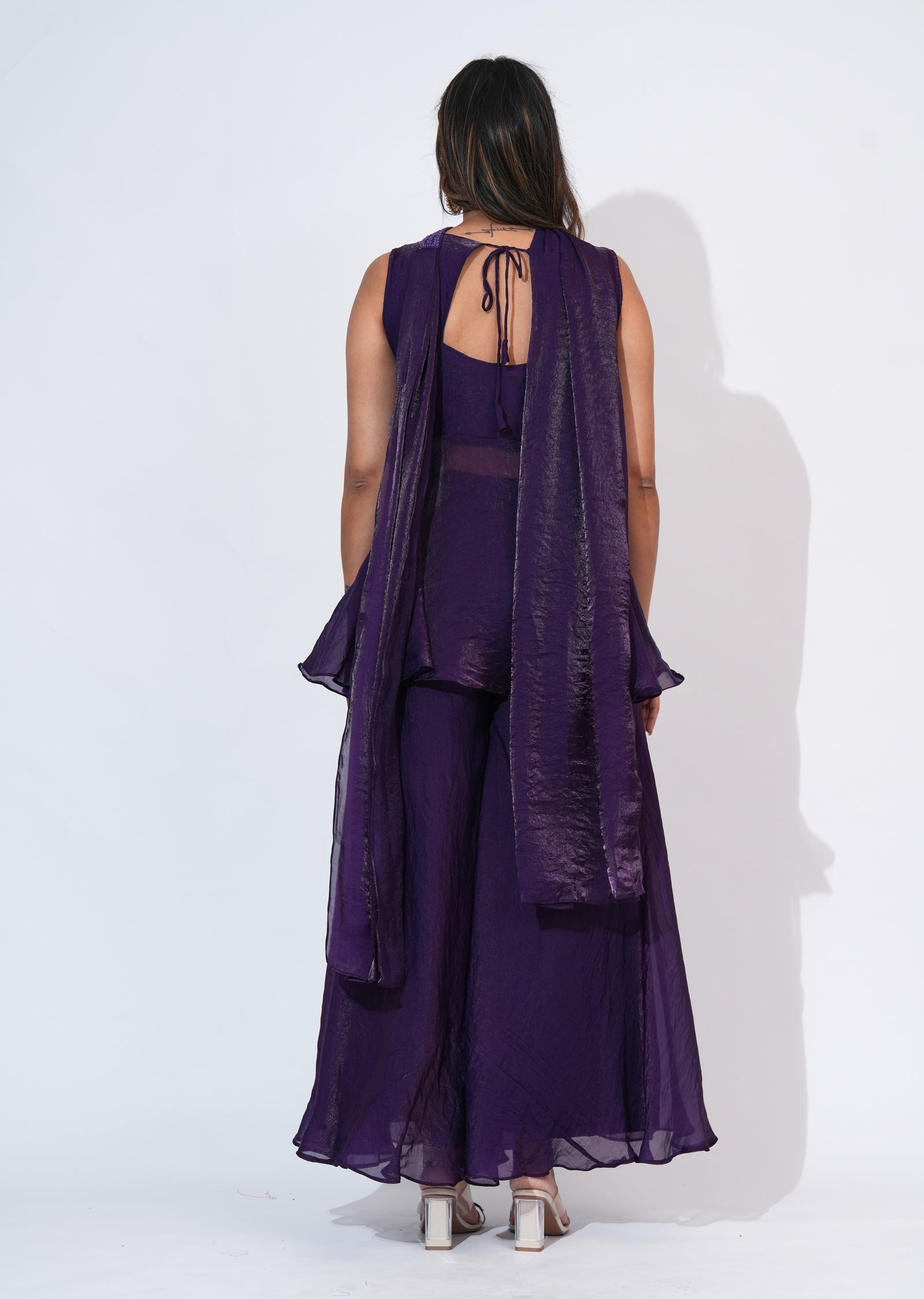 Purple Sharara Set