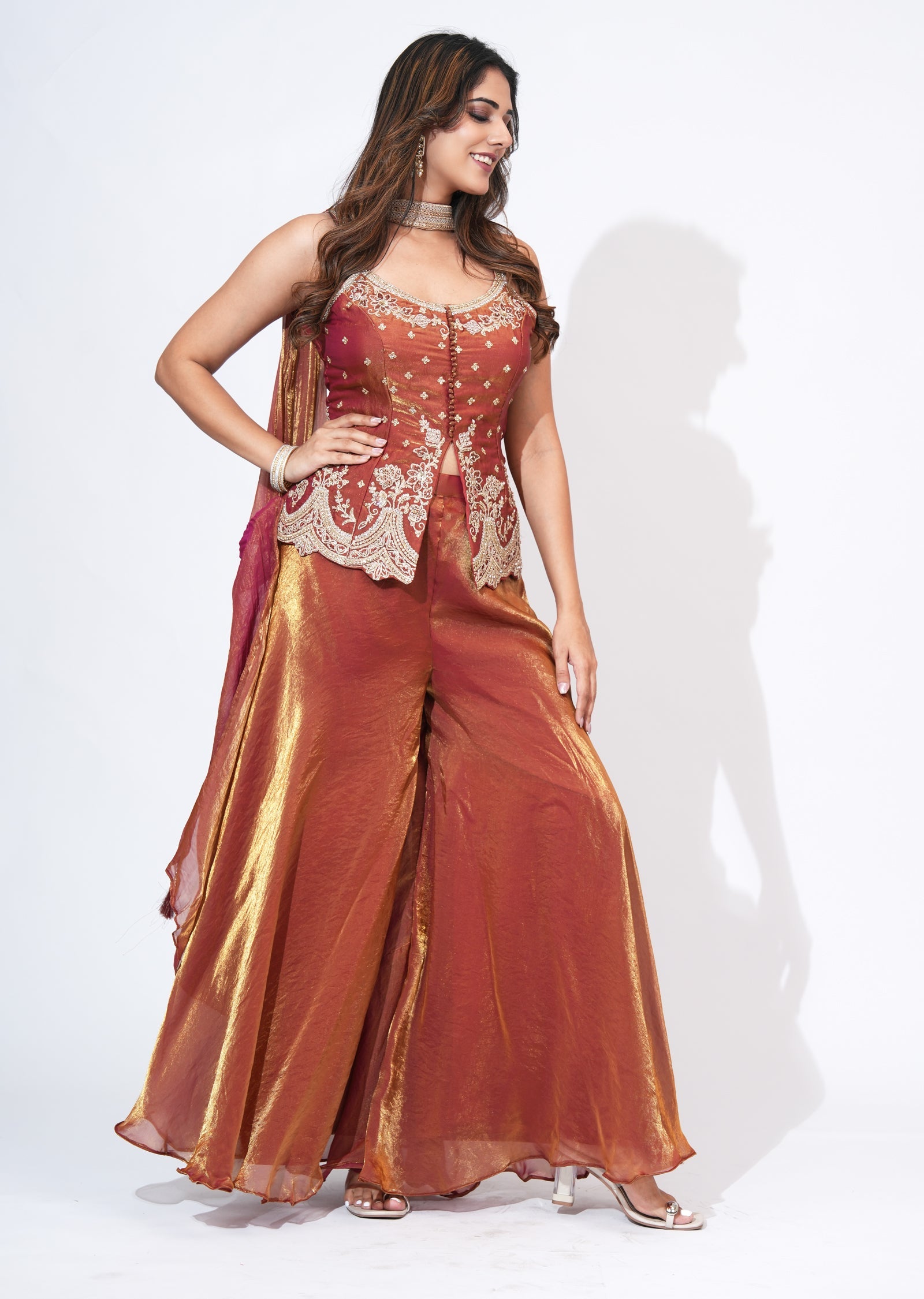Onion Pink Sharara Set