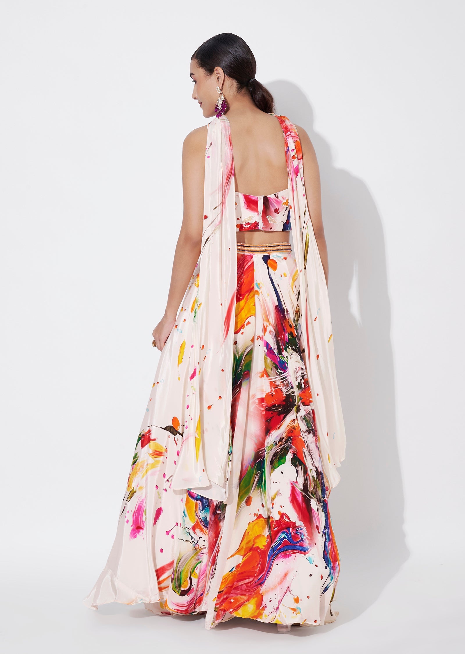 Multi Crepe Lehenga Set