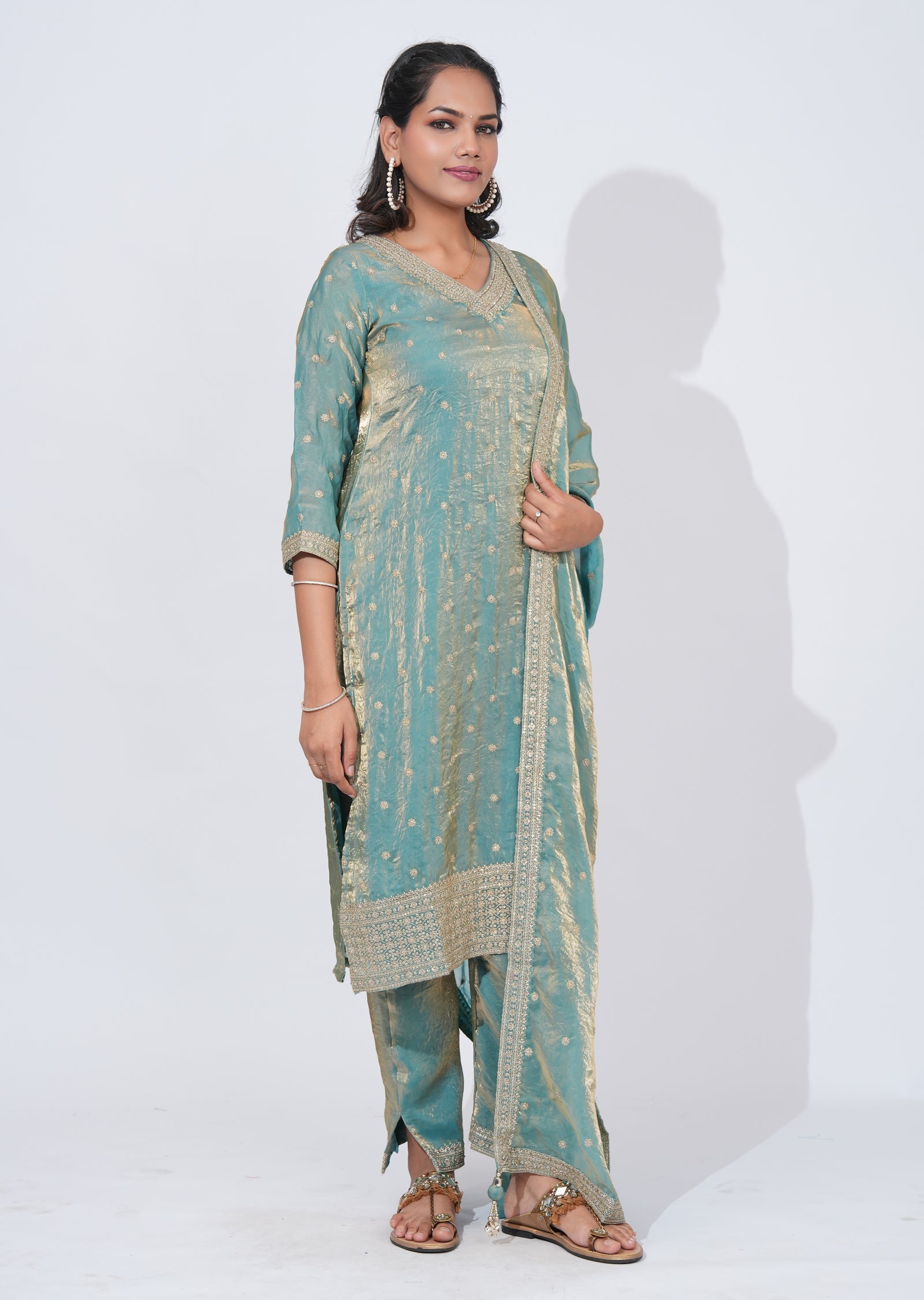 Light Green Straight cut suit