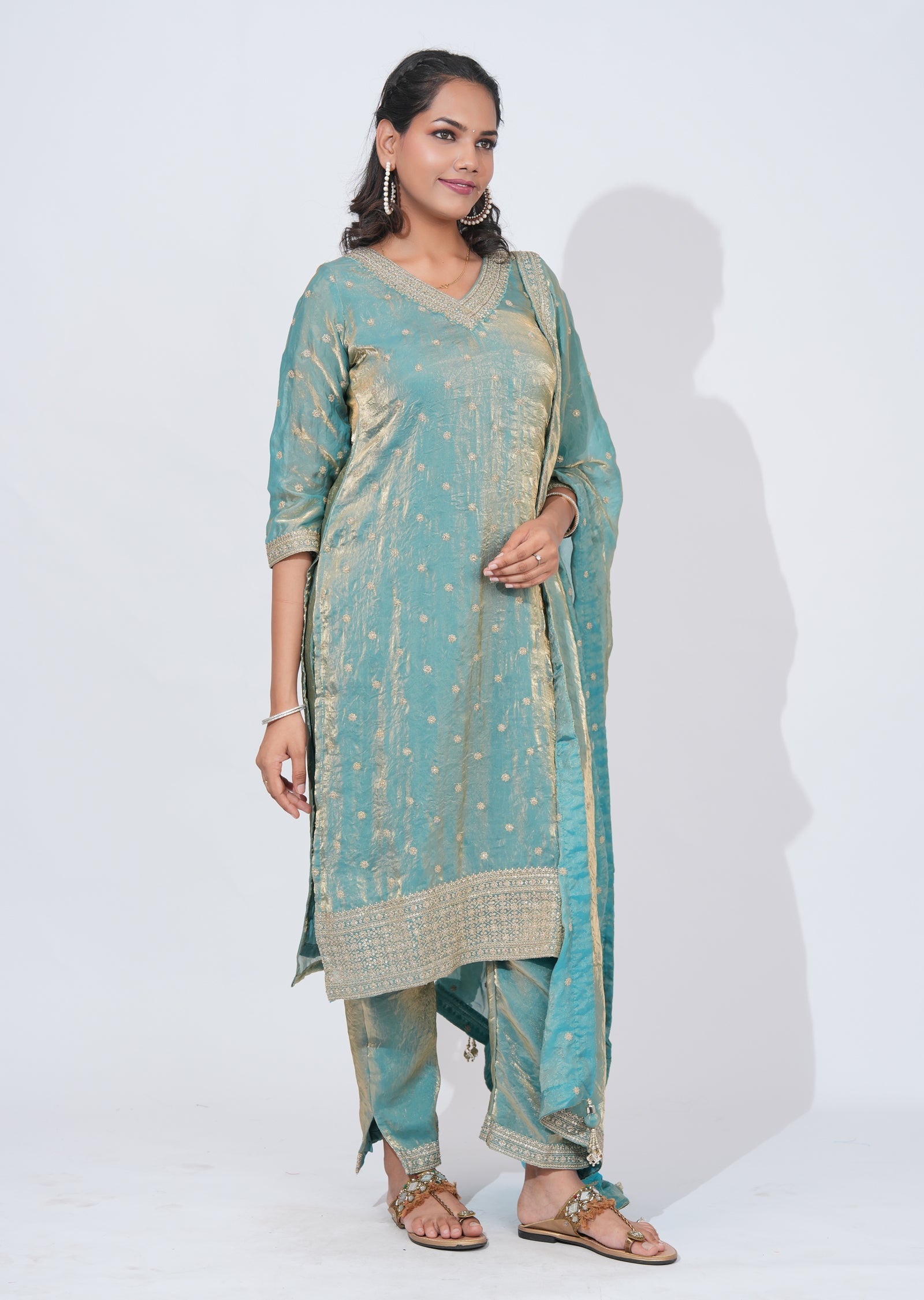 Light Green Straight cut suit