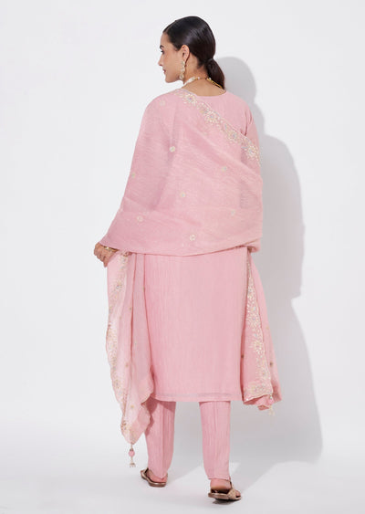 Light Pink Tissue Straight Cut Suit