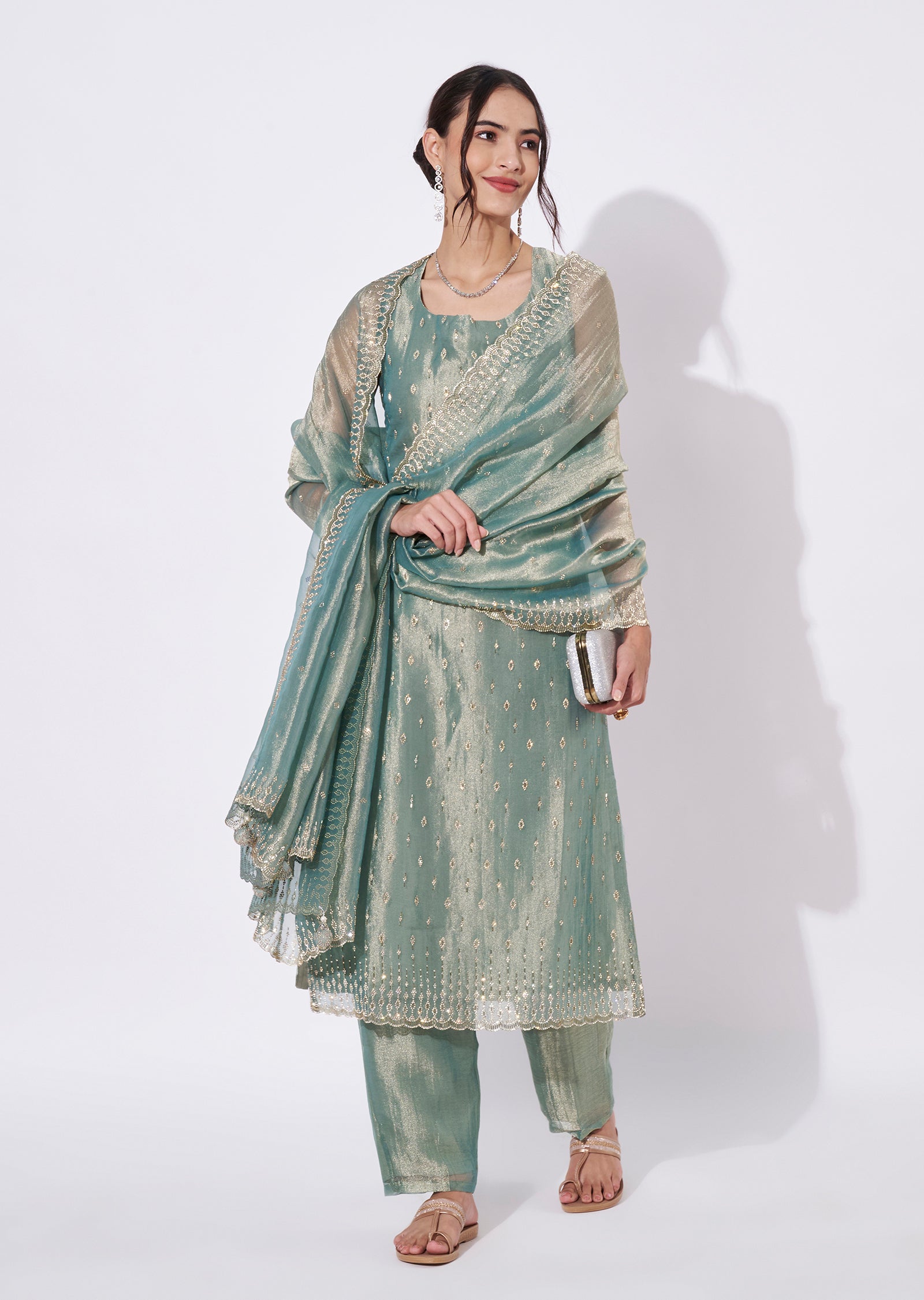 Dusty Blue Tissue Straight Cut Suit