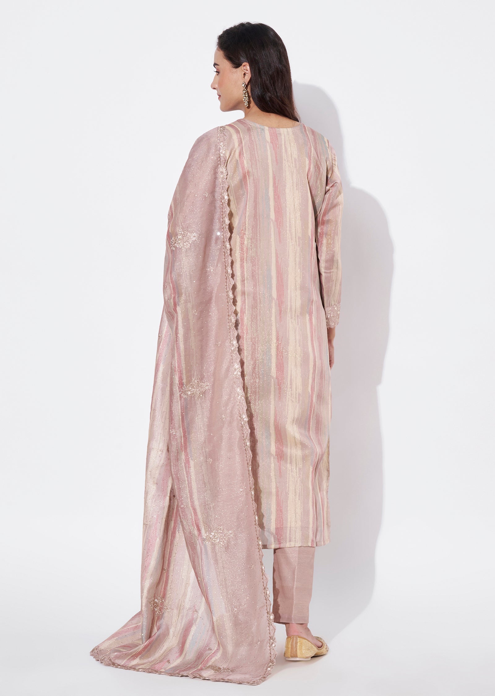 Onion Pink Tissue Straight Cut Suit