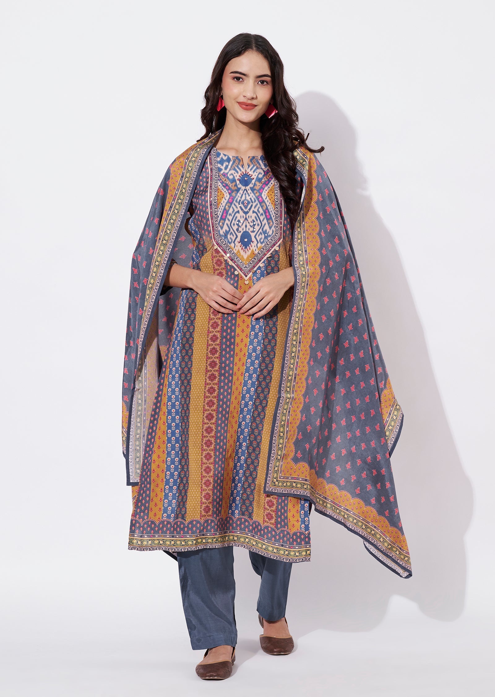 Dark Grey Dola Silk Straight cut suit