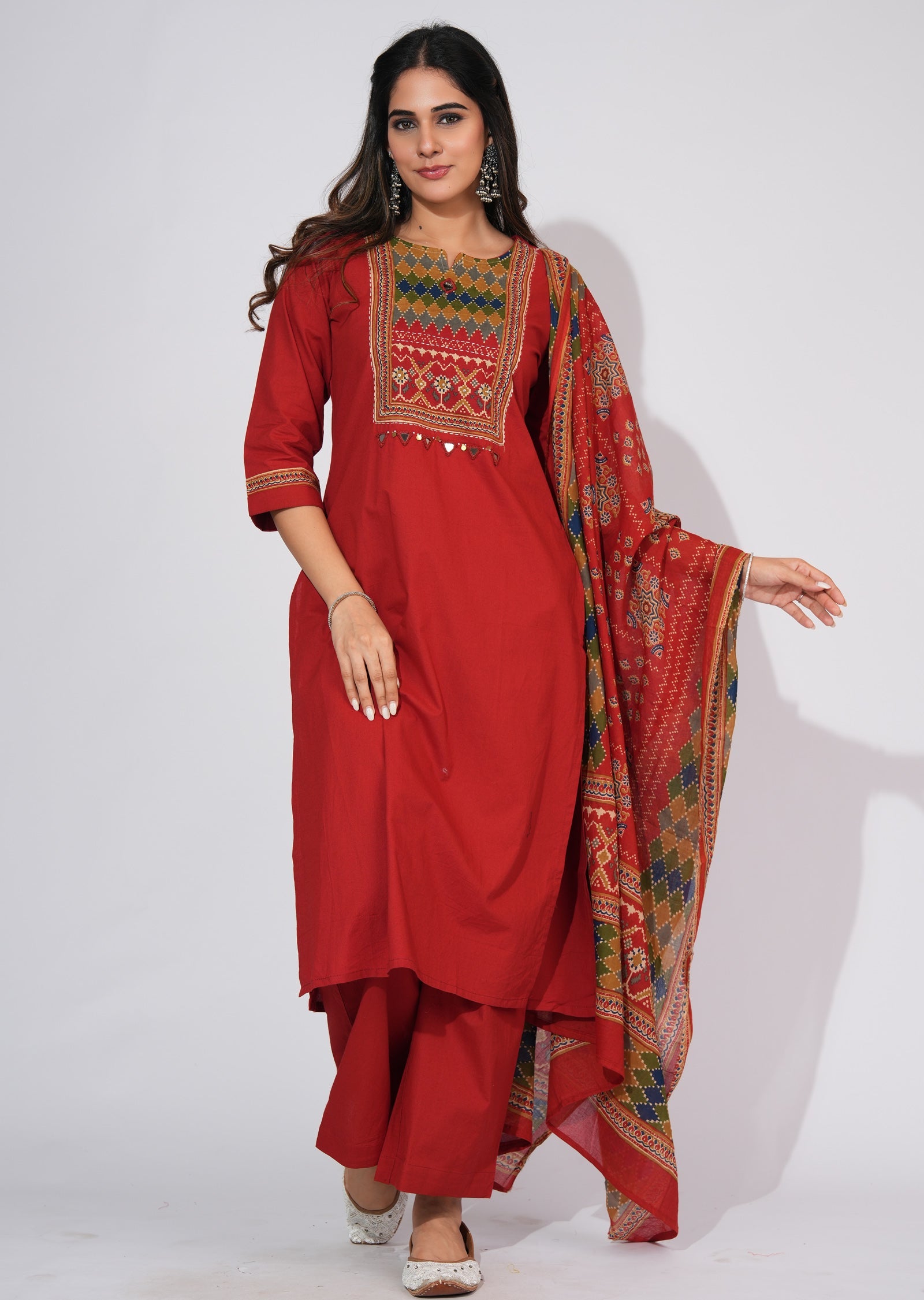 Dark Rust Cotton Straight cut suit