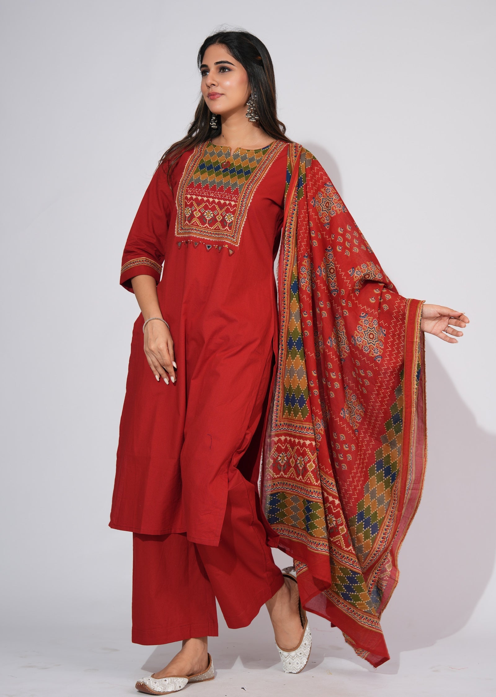 Dark Rust Cotton Straight cut suit