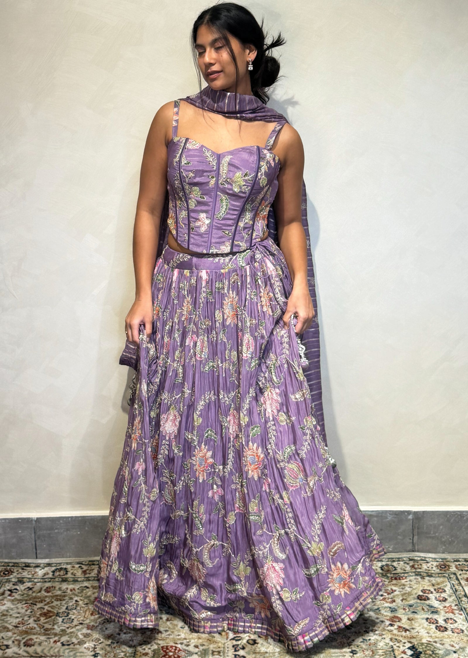 Lavender Corset Lehenga
