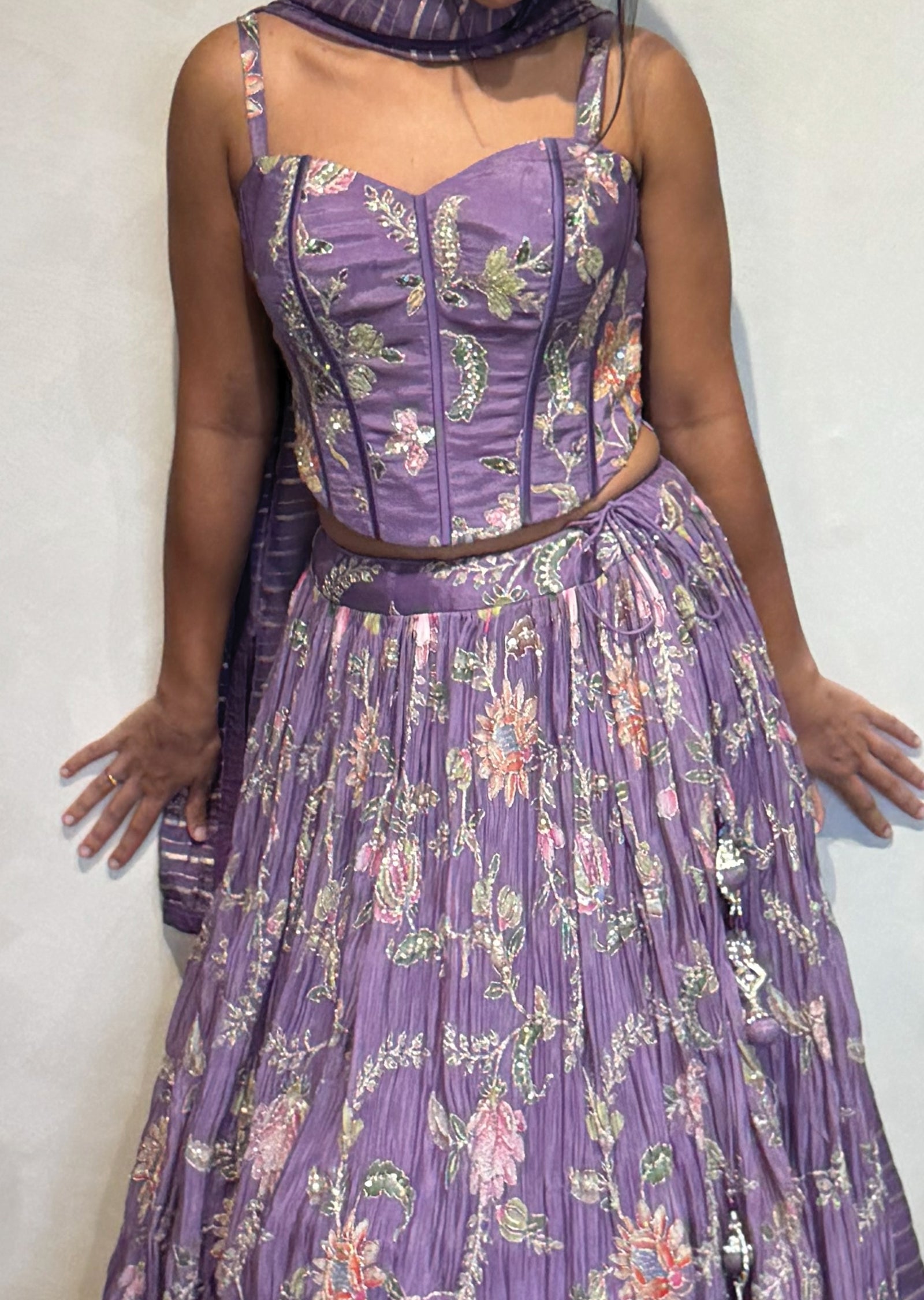 Lavender Corset Lehenga