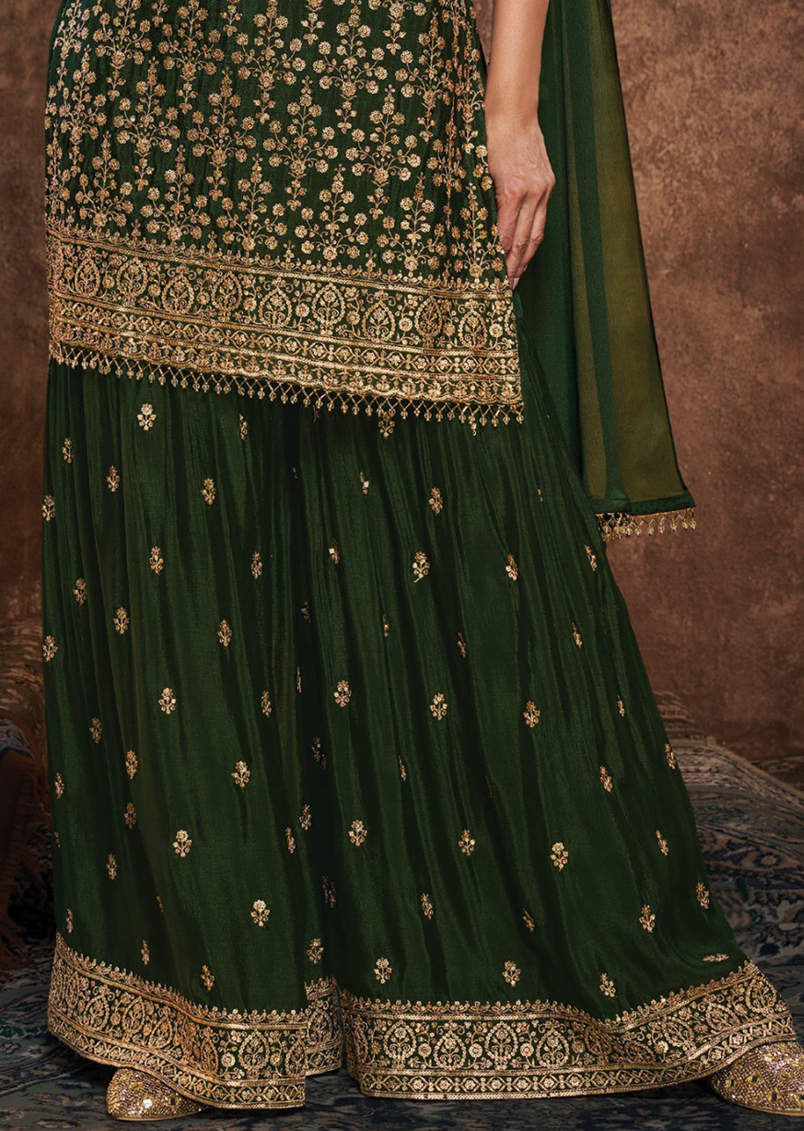 Green Silk gharara