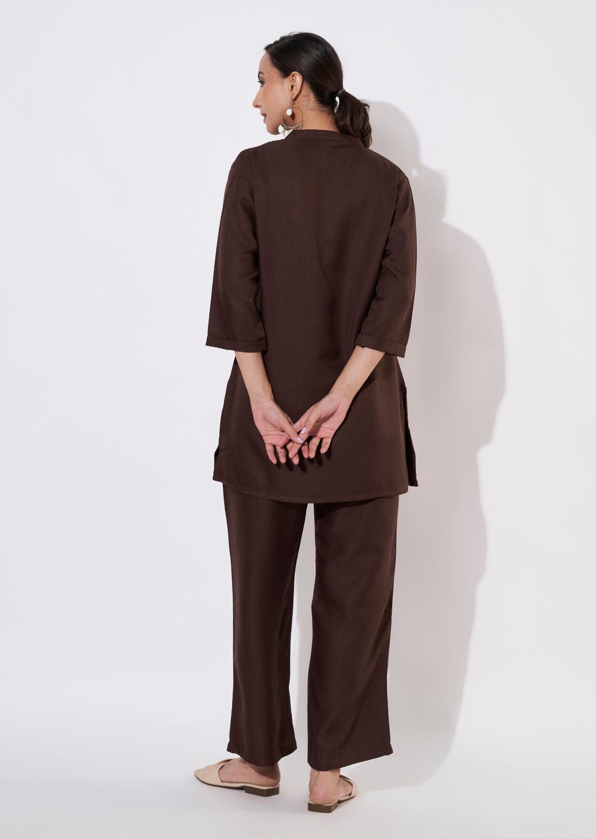 Brown Polynesian Short Kurti set