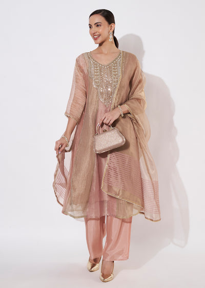 Light Peach Salsa Anarkali suit