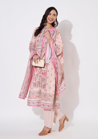 Dusty Peach Cotton Straight cut suit