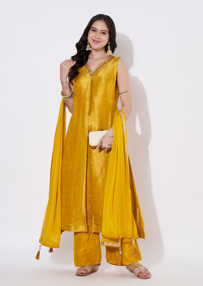 Mustard Silk Anarkali Suit