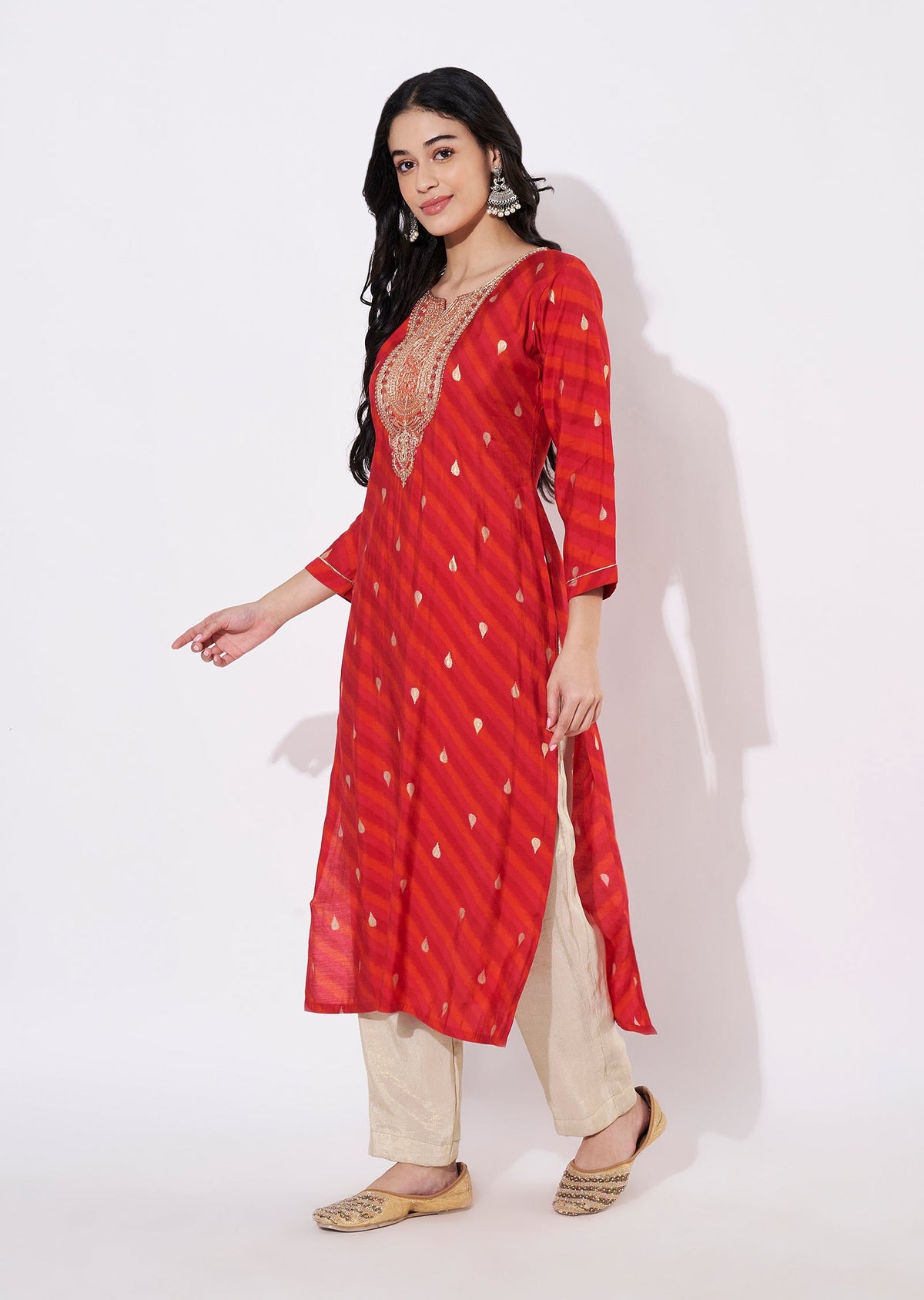 Rani Pink Muslin Straight cut Kurti