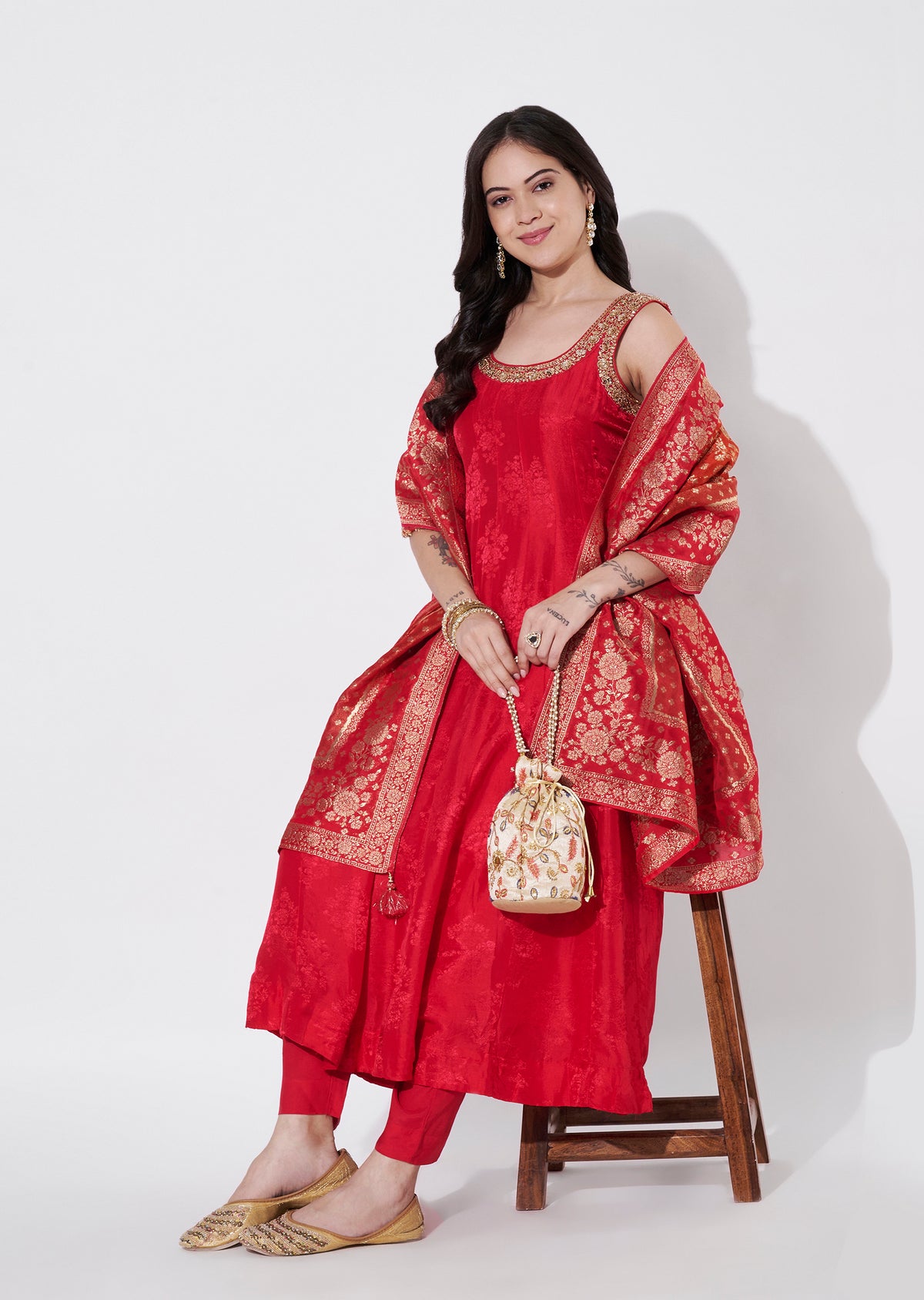 Pink Silk Anarkali Suit