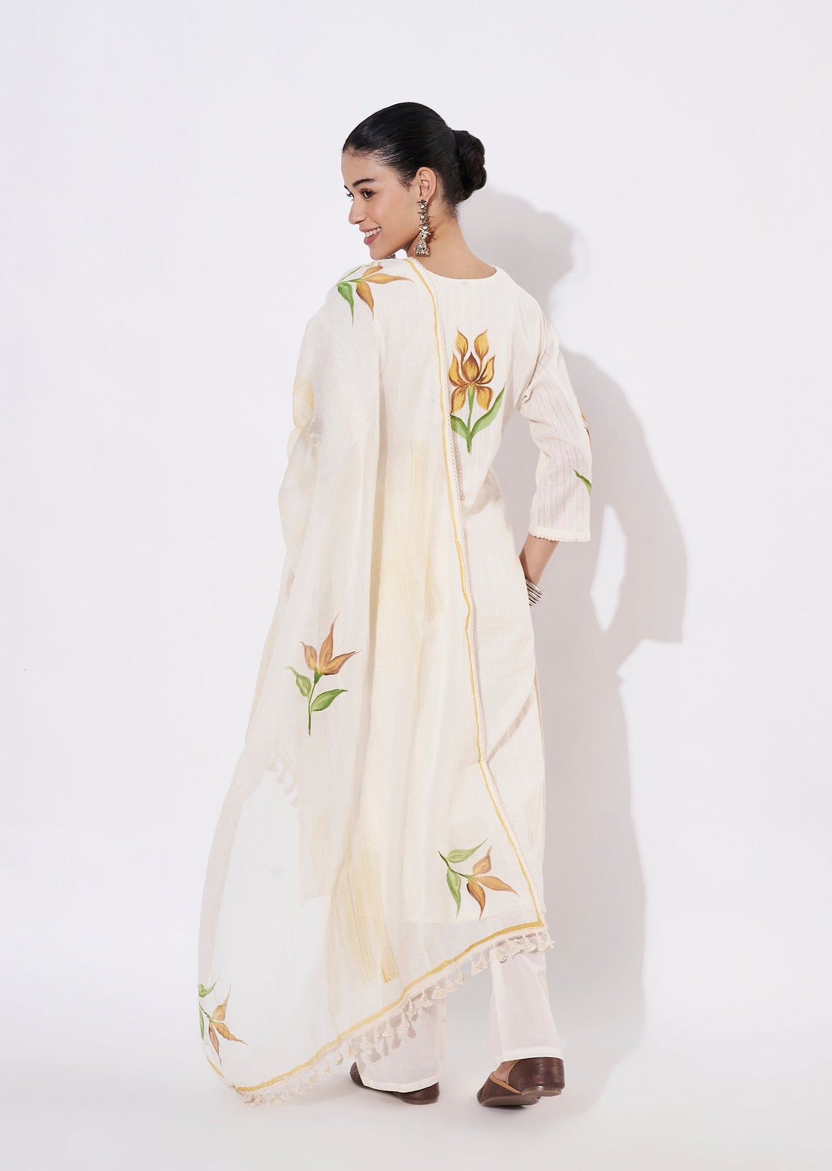 Mustard Cotton Straight cut suit