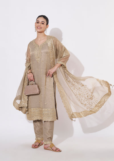 Grey Tissue Straight cut suit