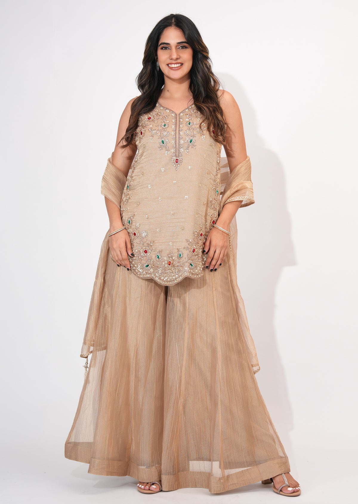 Beige Salsa Sharara Set