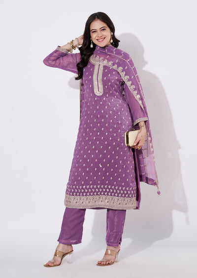 Mauve Salsa Straight cut suit