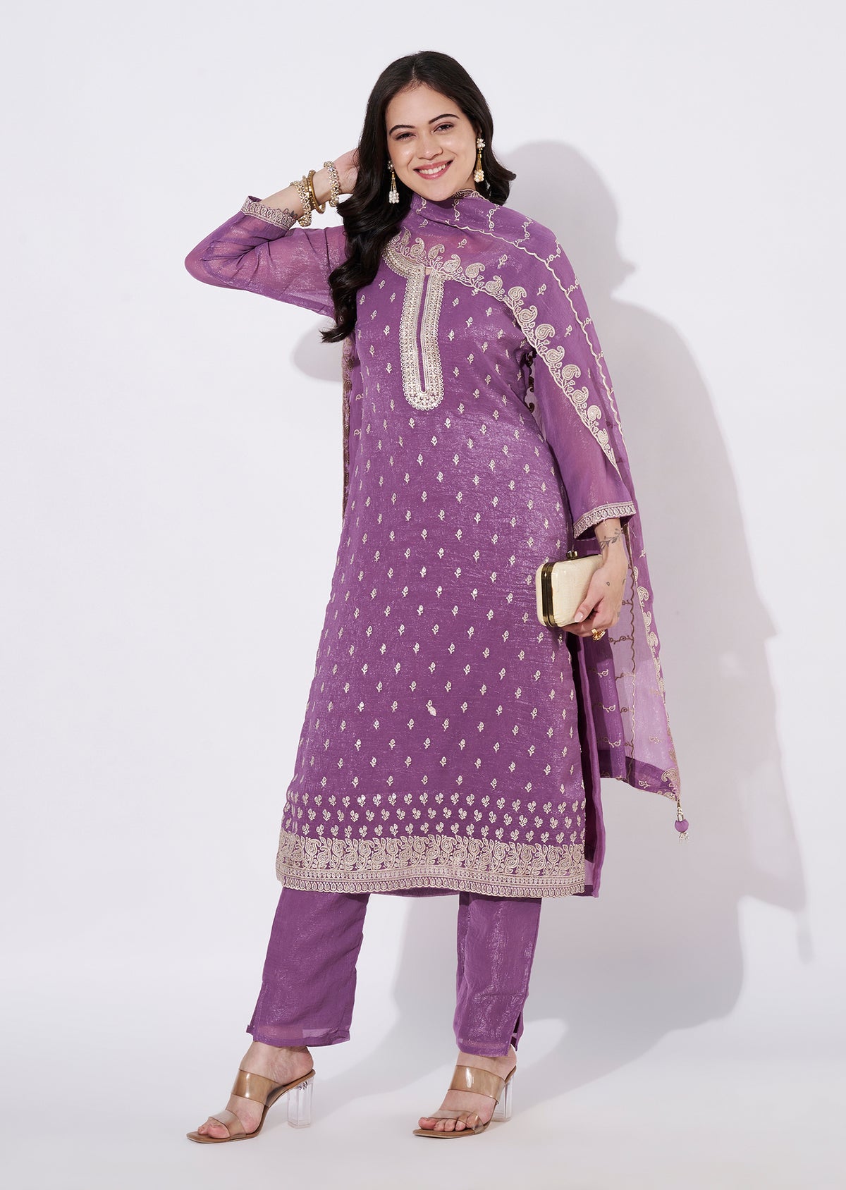 Mauve Salsa Straight cut suit