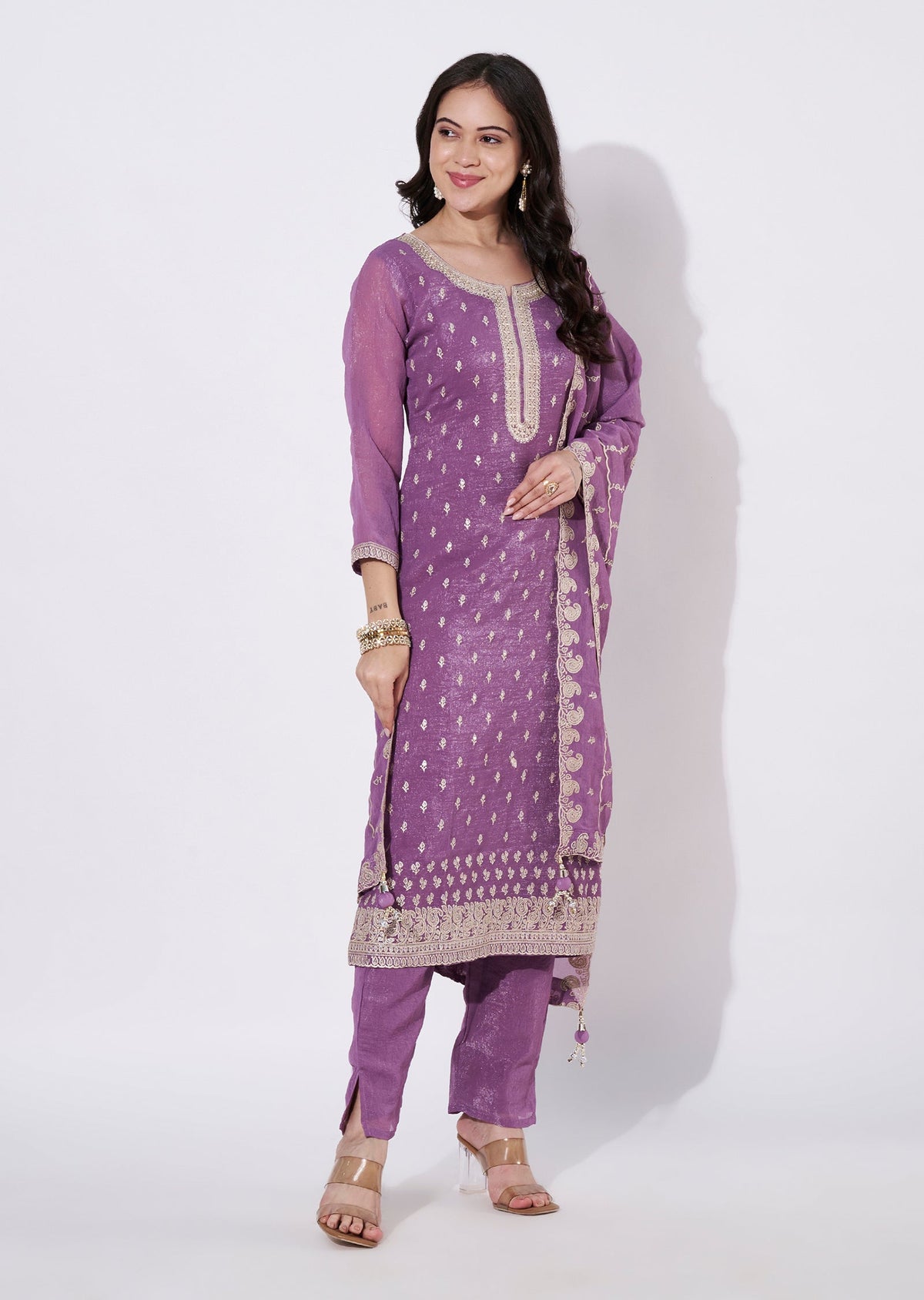 Mauve Salsa Straight cut suit