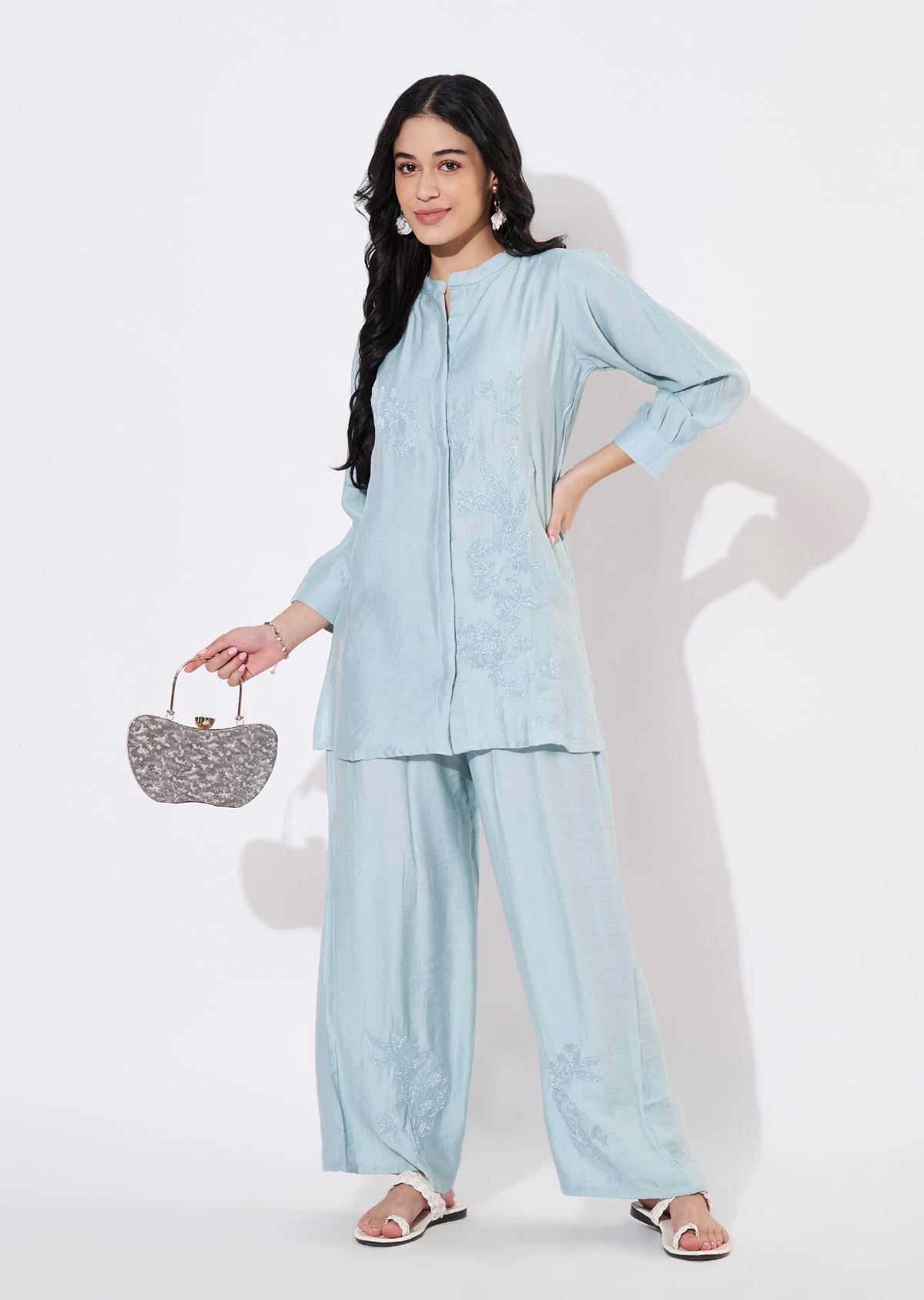 Blue Gold Fusion wear kurti