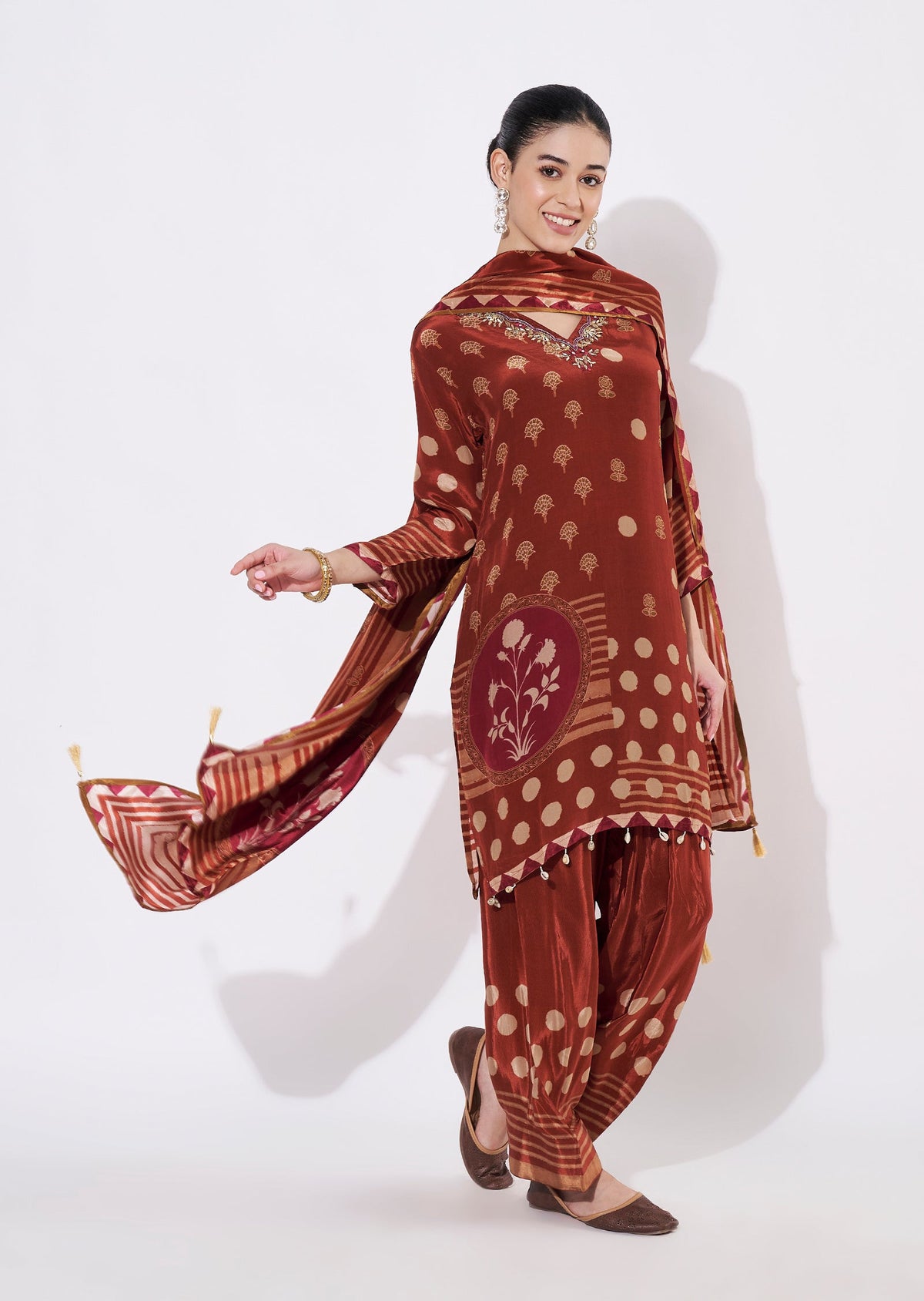 Rust Crepe Straight cut suit