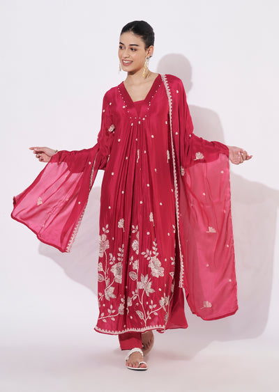 Pink Silk Anarkali Suit