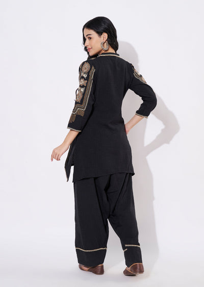 Black Polynesian Fusion wear kurti